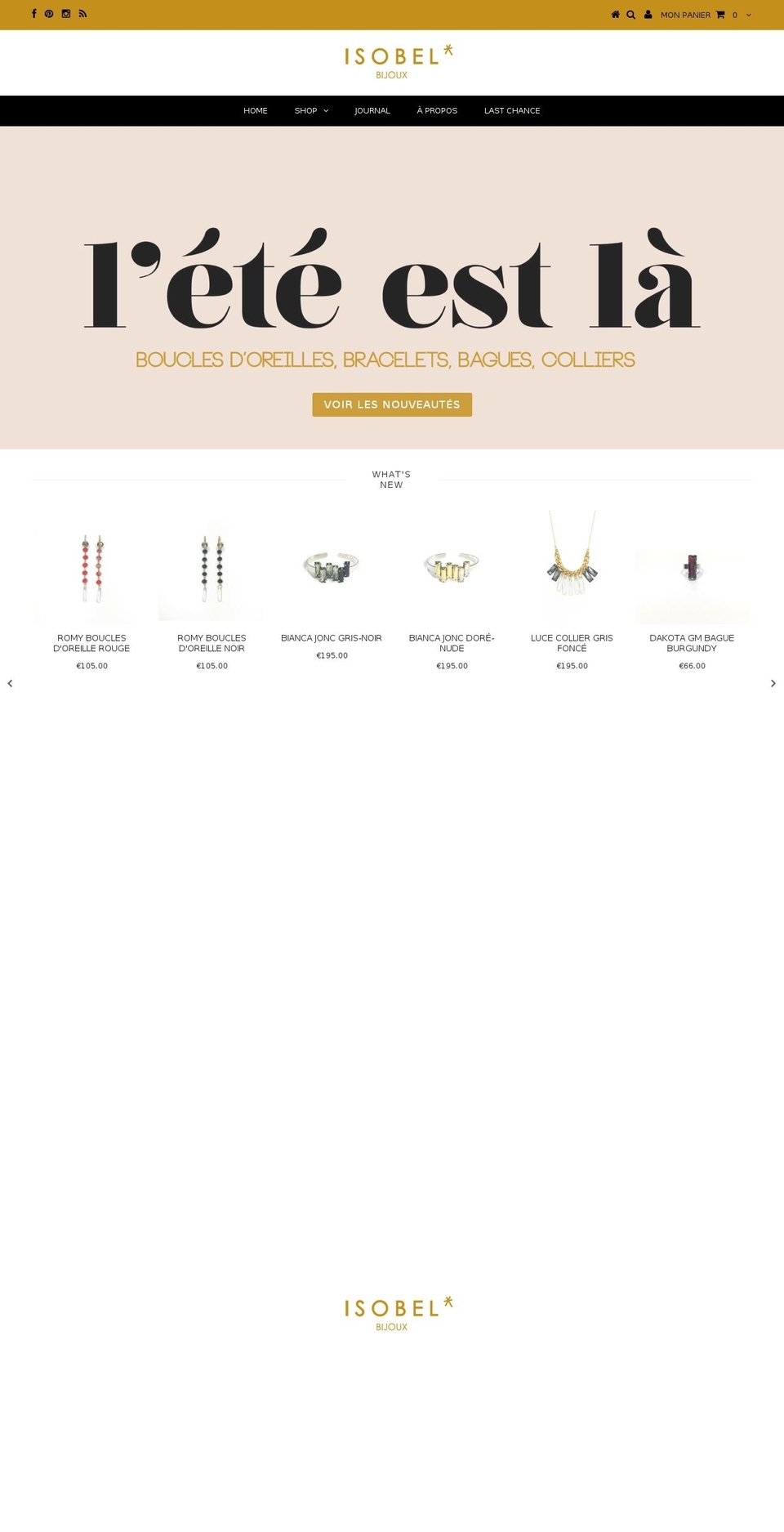 isobelbijoux.com — Shopify storefront screenshot