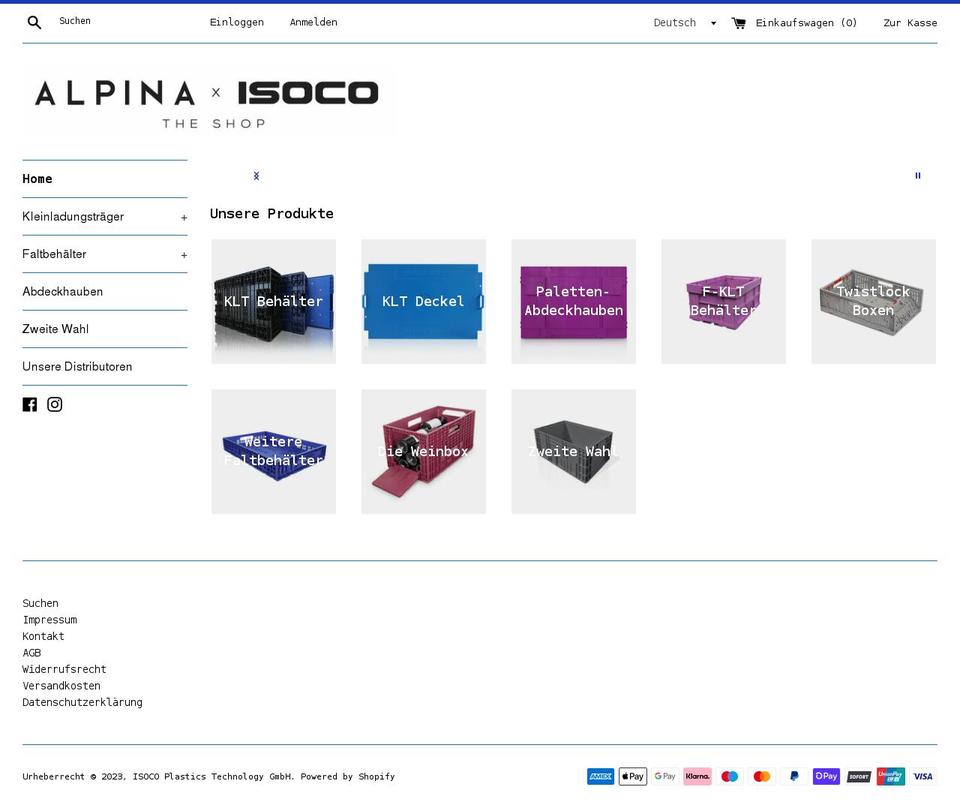 isoco-alpina-shop.com shopify website screenshot