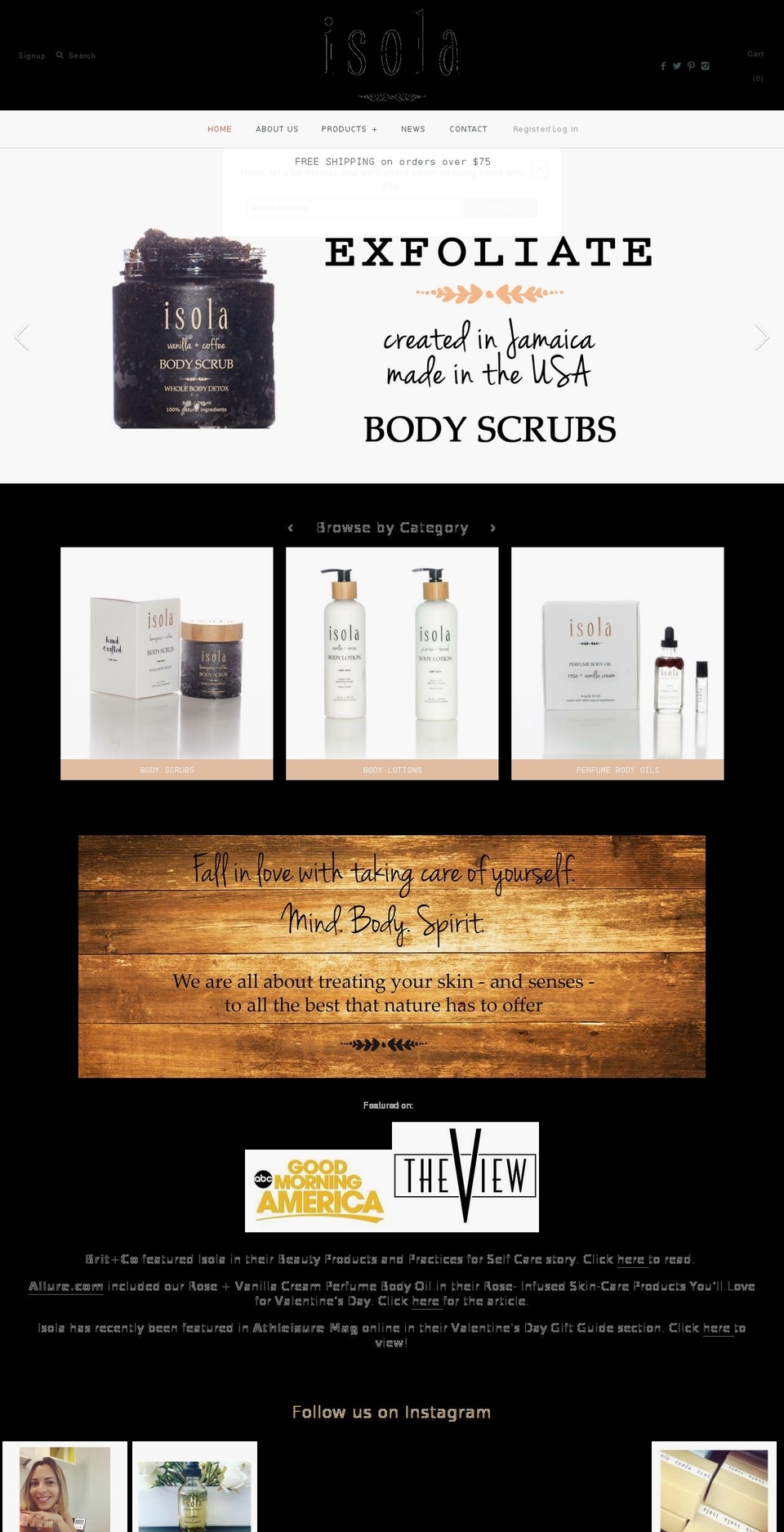 isolabody.com shopify website screenshot