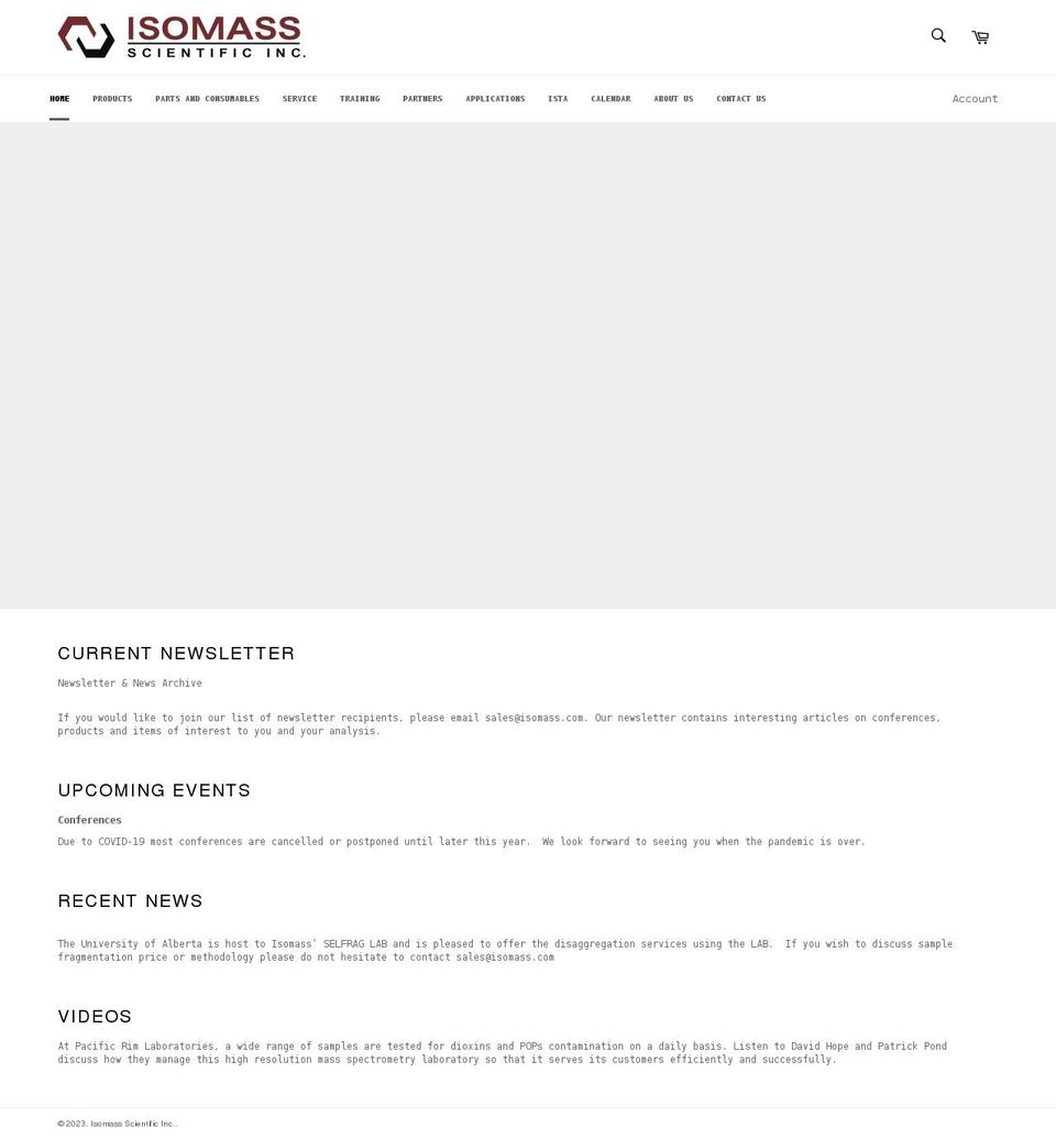 isomass.com shopify website screenshot