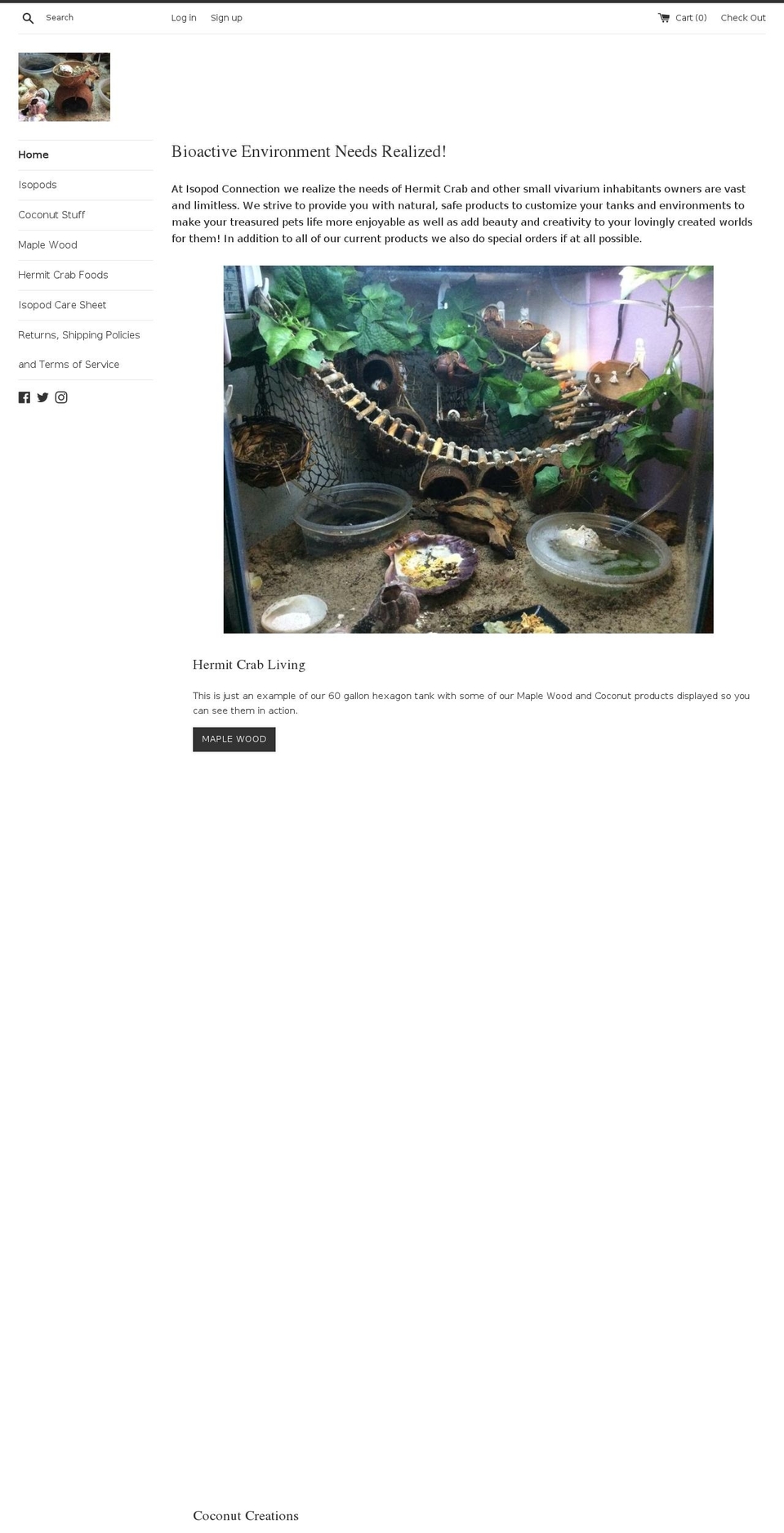 isopodconnection.com — Shopify storefront screenshot
