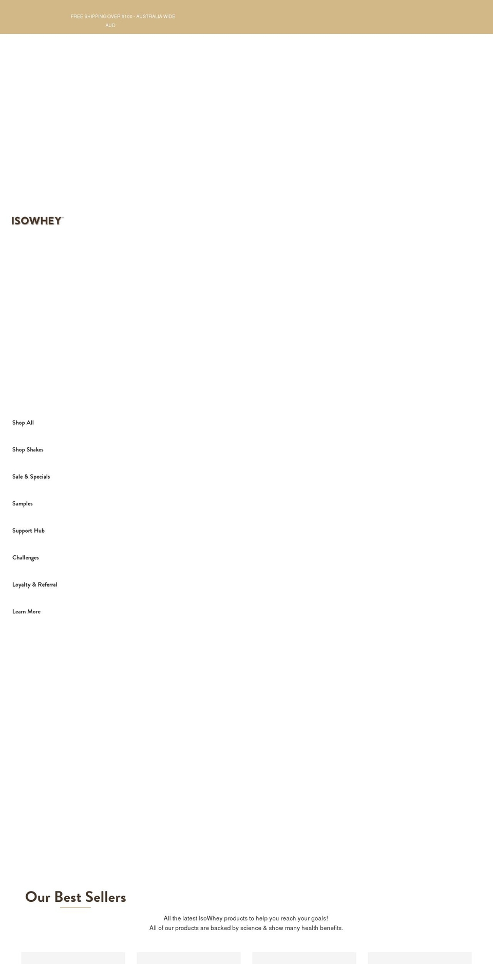 isowhey.com.au shopify website screenshot