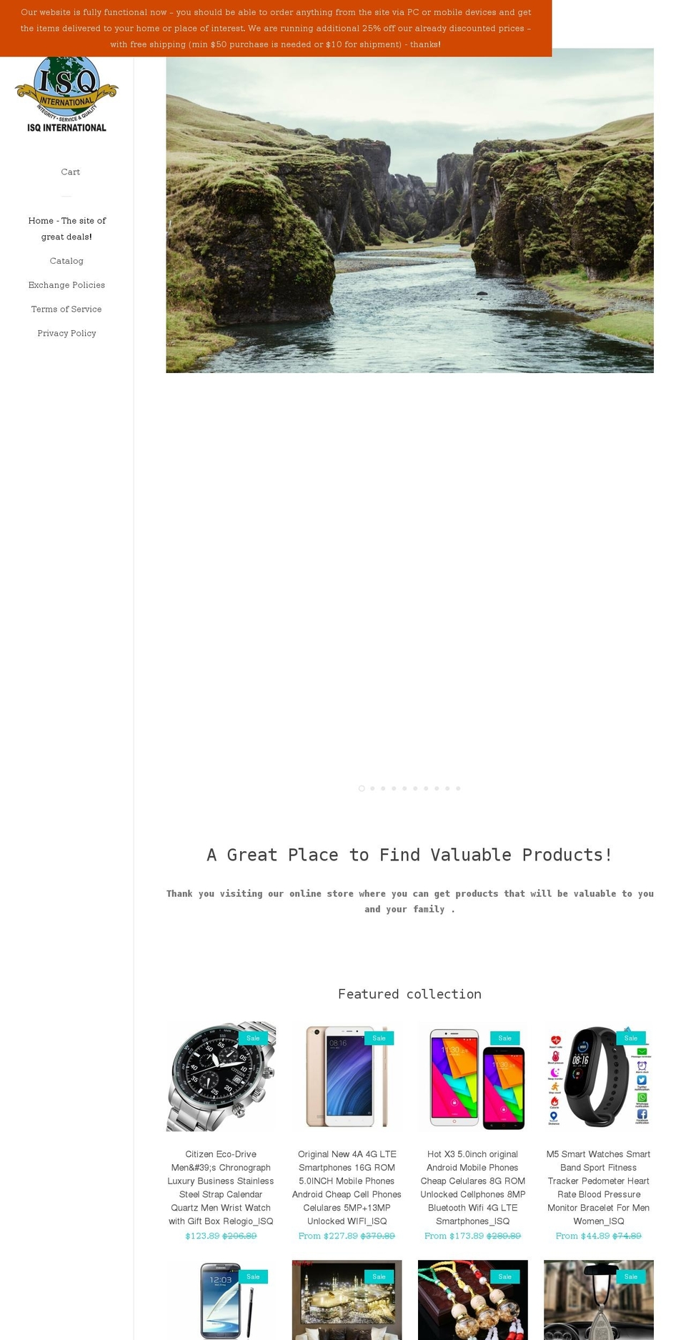 isqinternational.com shopify website screenshot