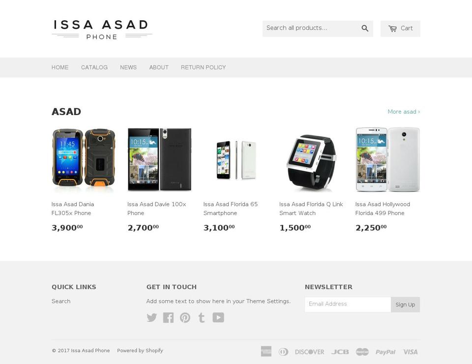 issaasadphone.com shopify website screenshot