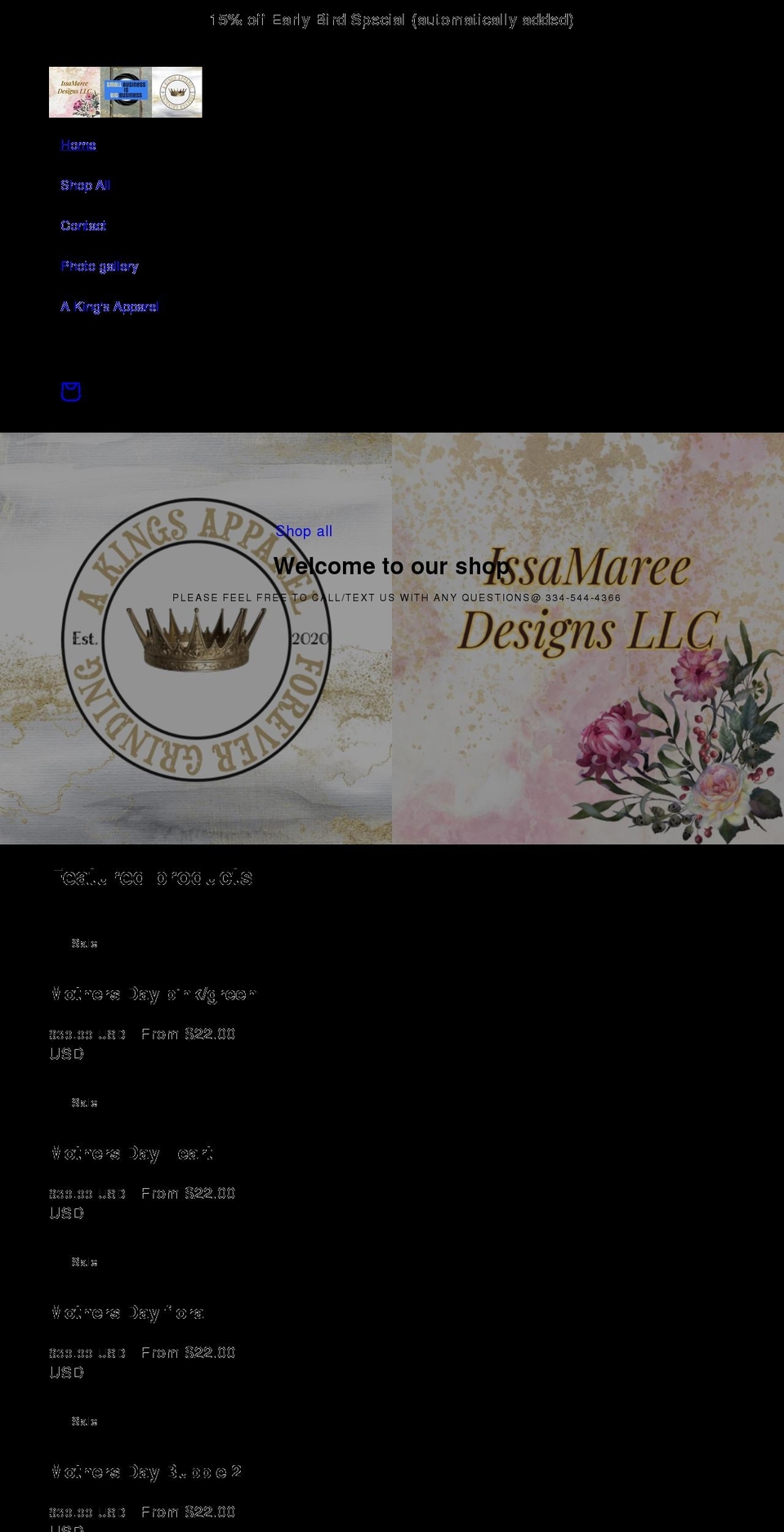 issamaree-llc.com shopify website screenshot
