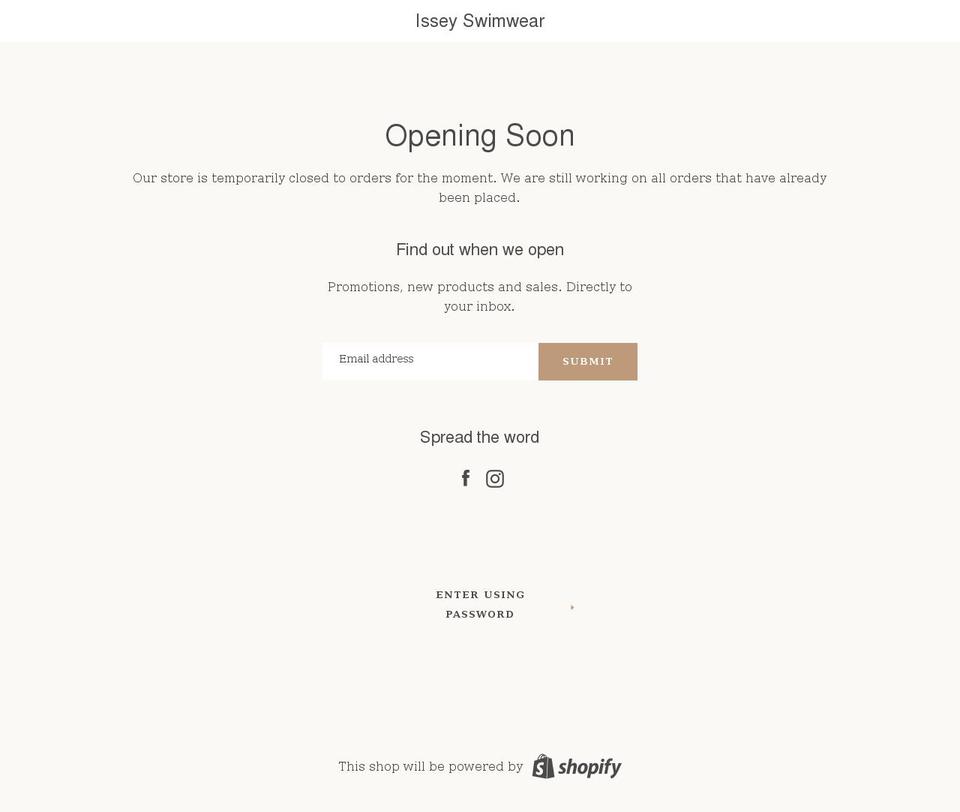 isseyswimwear.com shopify website screenshot