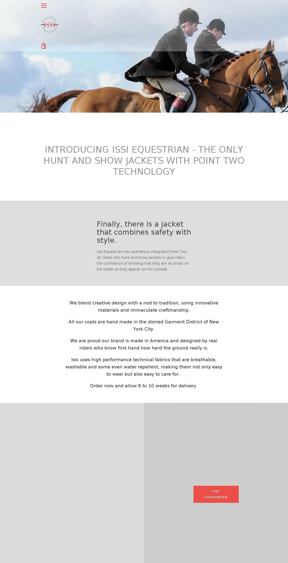 issiequestrian.com — Shopify storefront screenshot