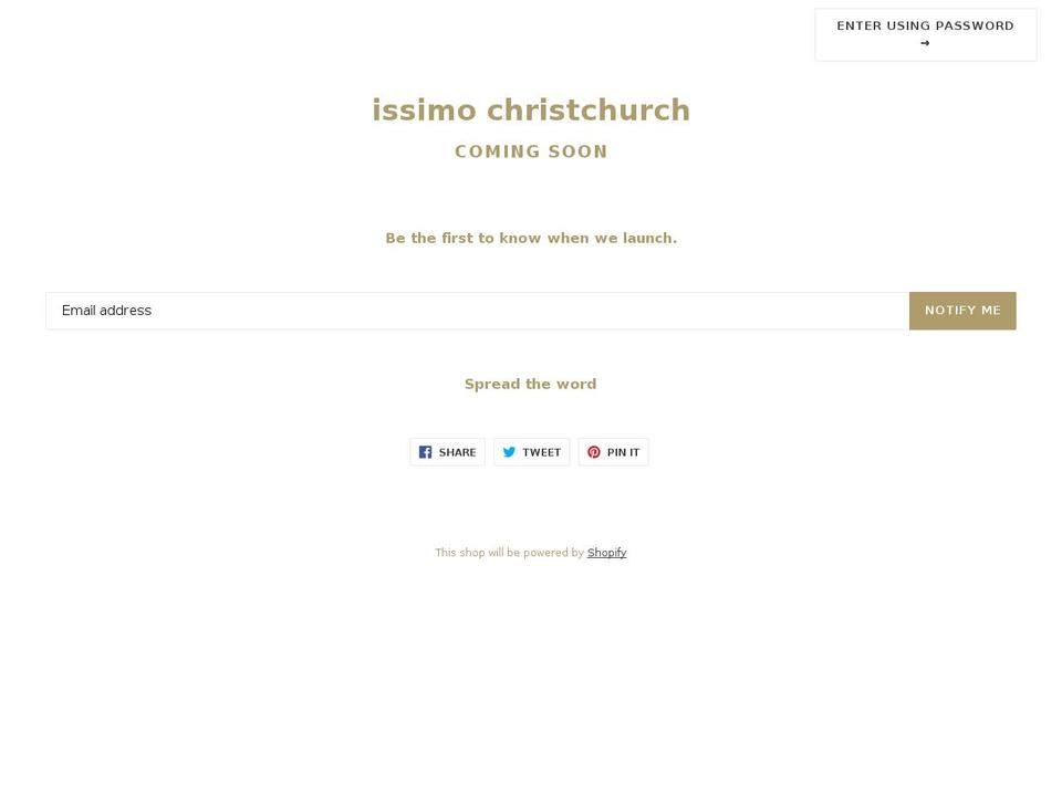 issimo.co.nz shopify website screenshot