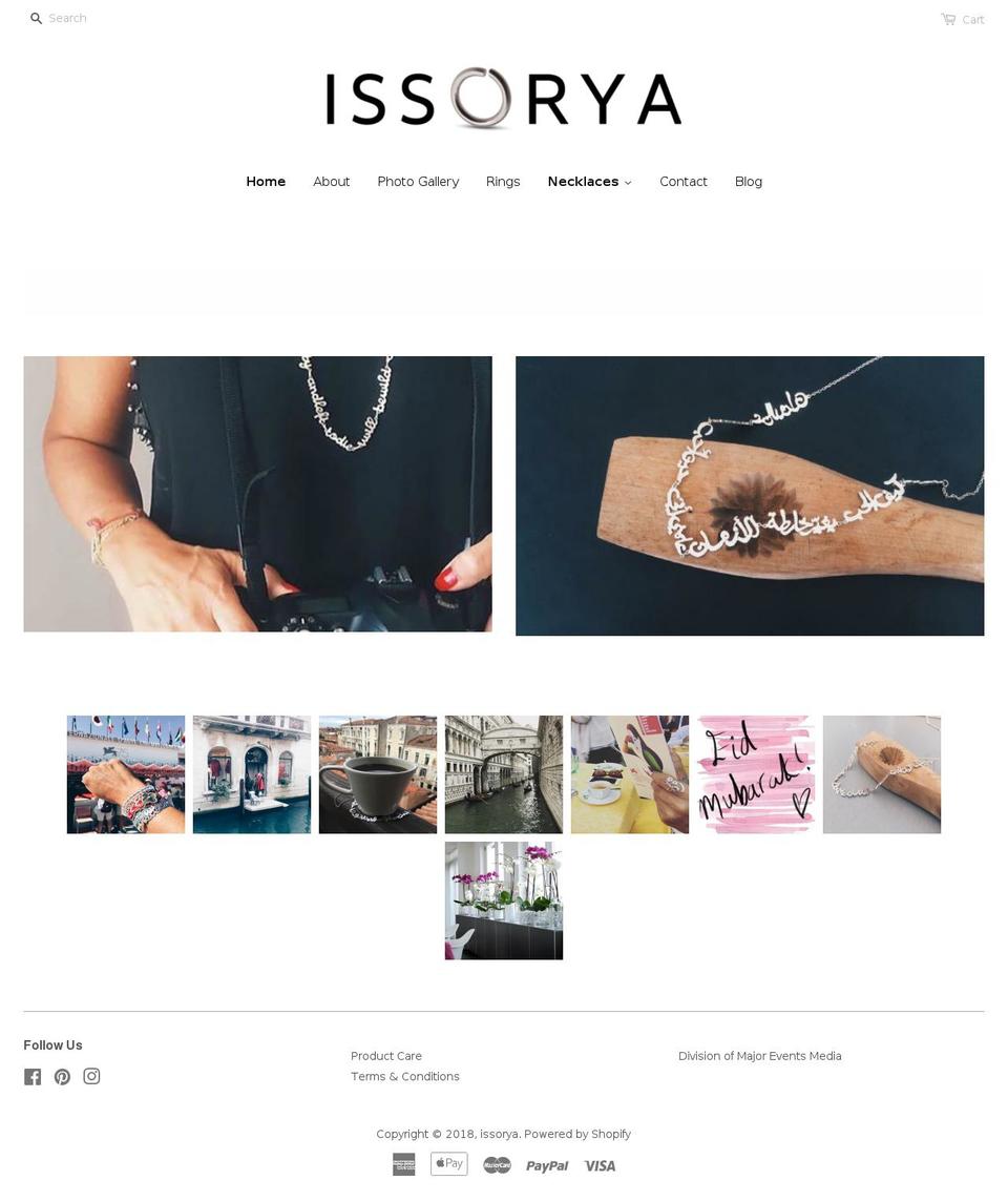 issorya.com shopify website screenshot