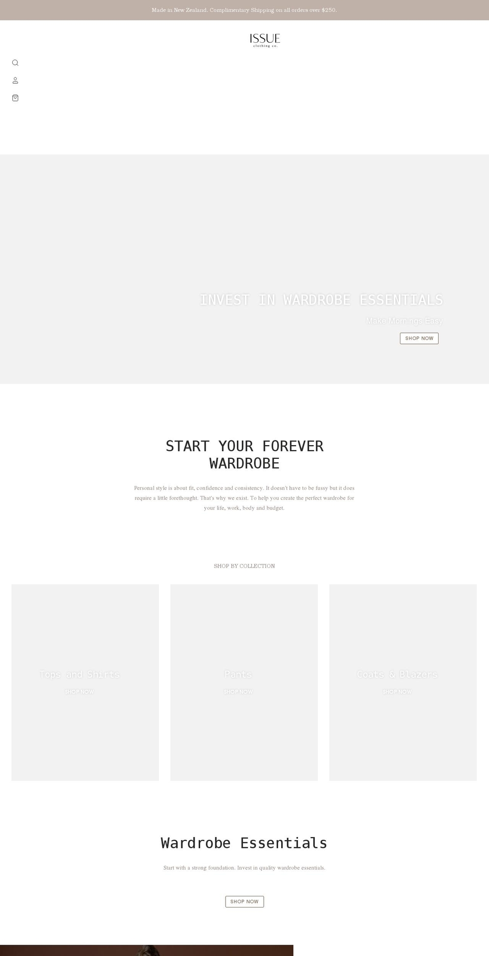 issueclothing.com.au shopify website screenshot