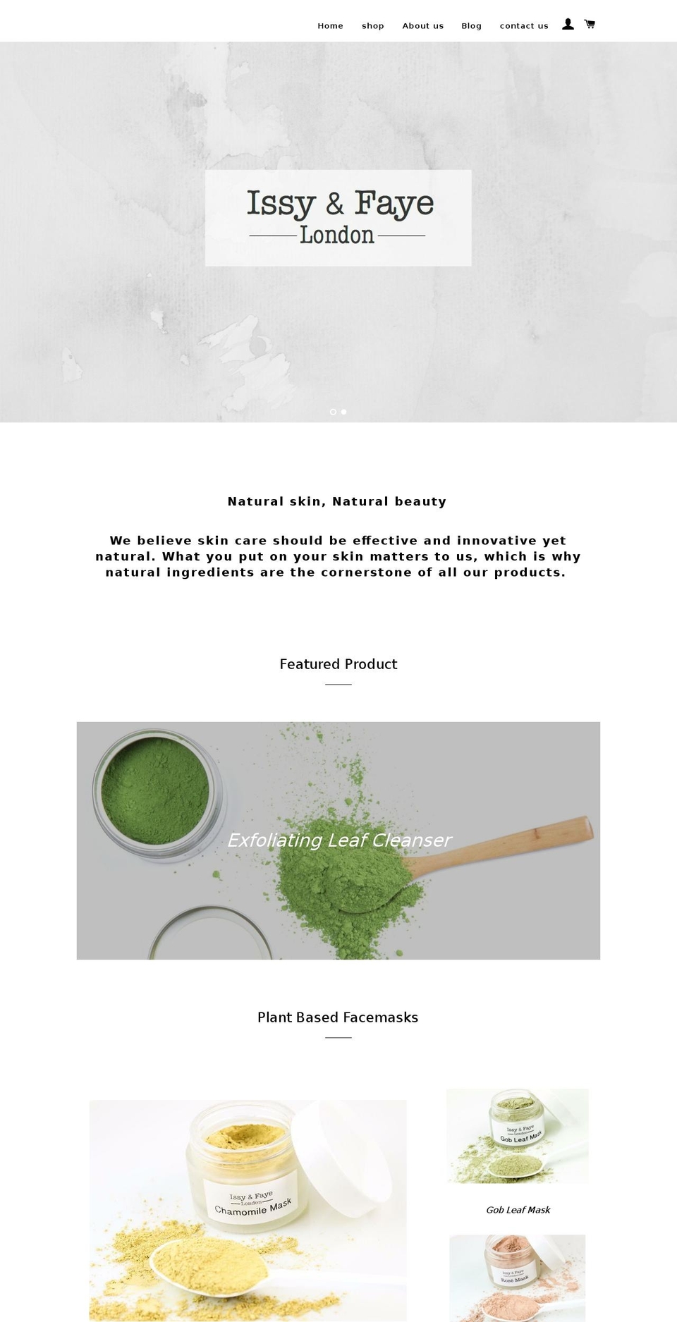issyandfaye.com — Shopify storefront screenshot