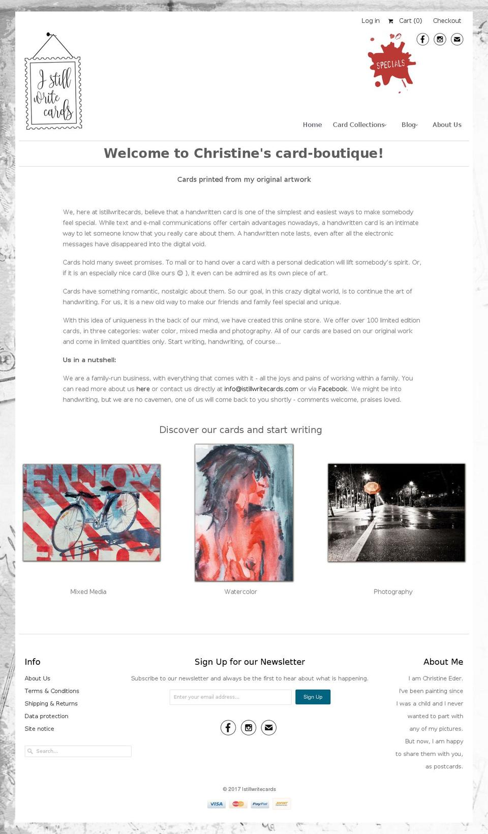 istillwritecards.com shopify website screenshot