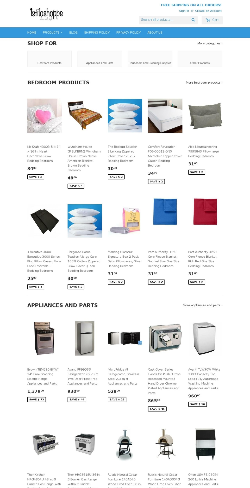 istiloshoppe.com shopify website screenshot