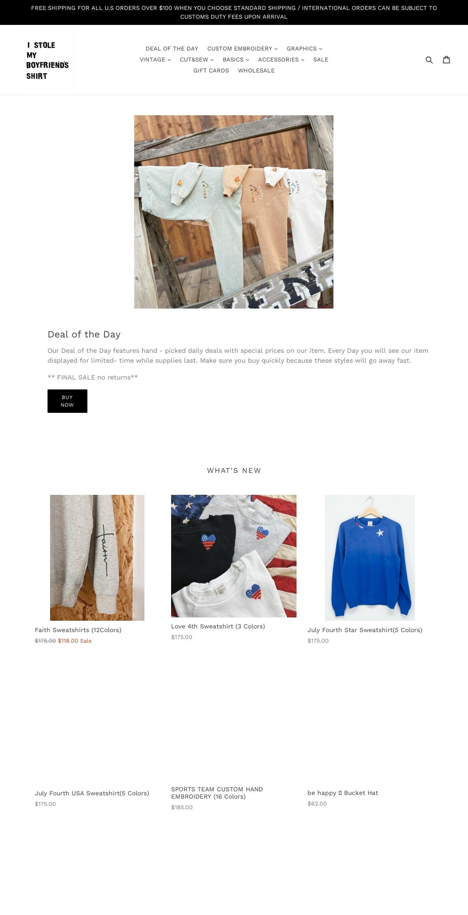 istolemyboyfriendsshirt.com — Shopify storefront screenshot