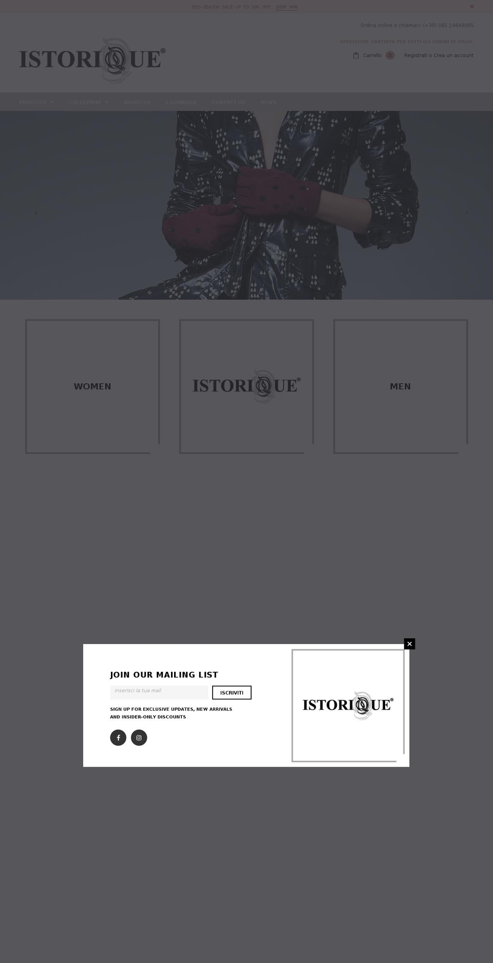 istorique.it shopify website screenshot