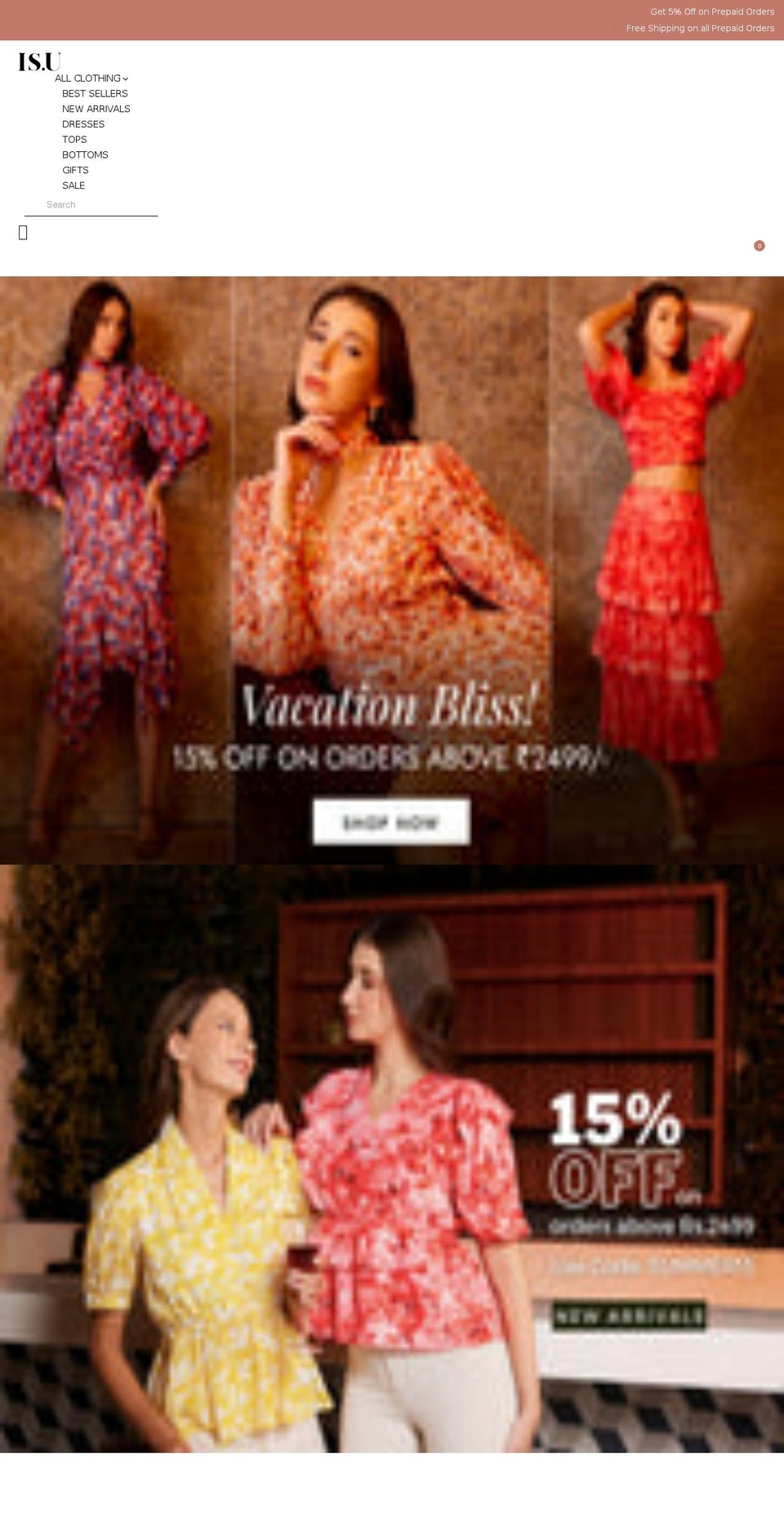 isufashion.com shopify website screenshot