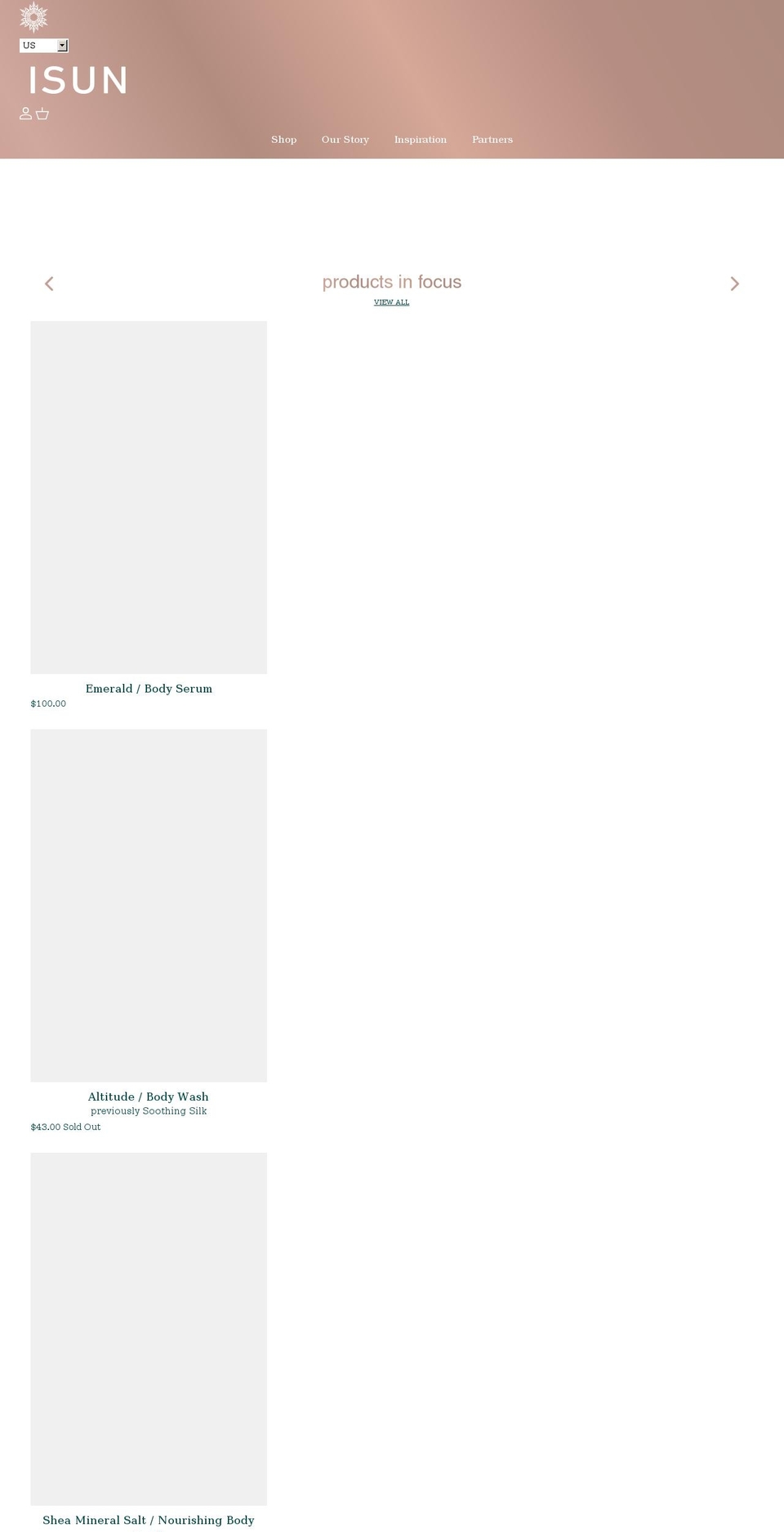 isunskincare.com shopify website screenshot