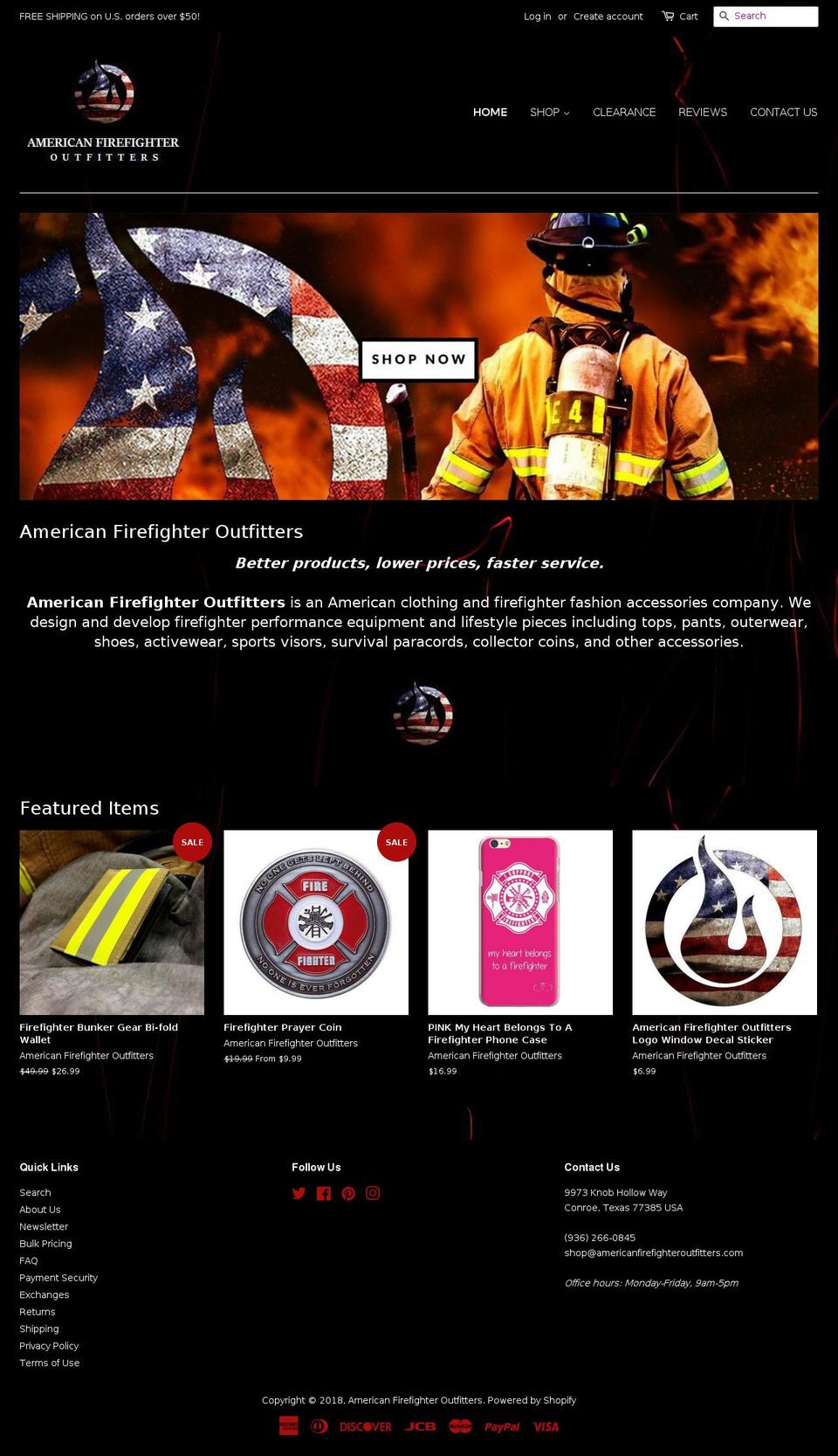 isupportfirefighters.com — Shopify storefront screenshot