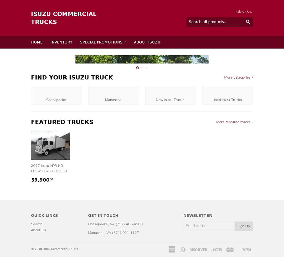 isuzutrucksvirginia.com — Shopify storefront screenshot