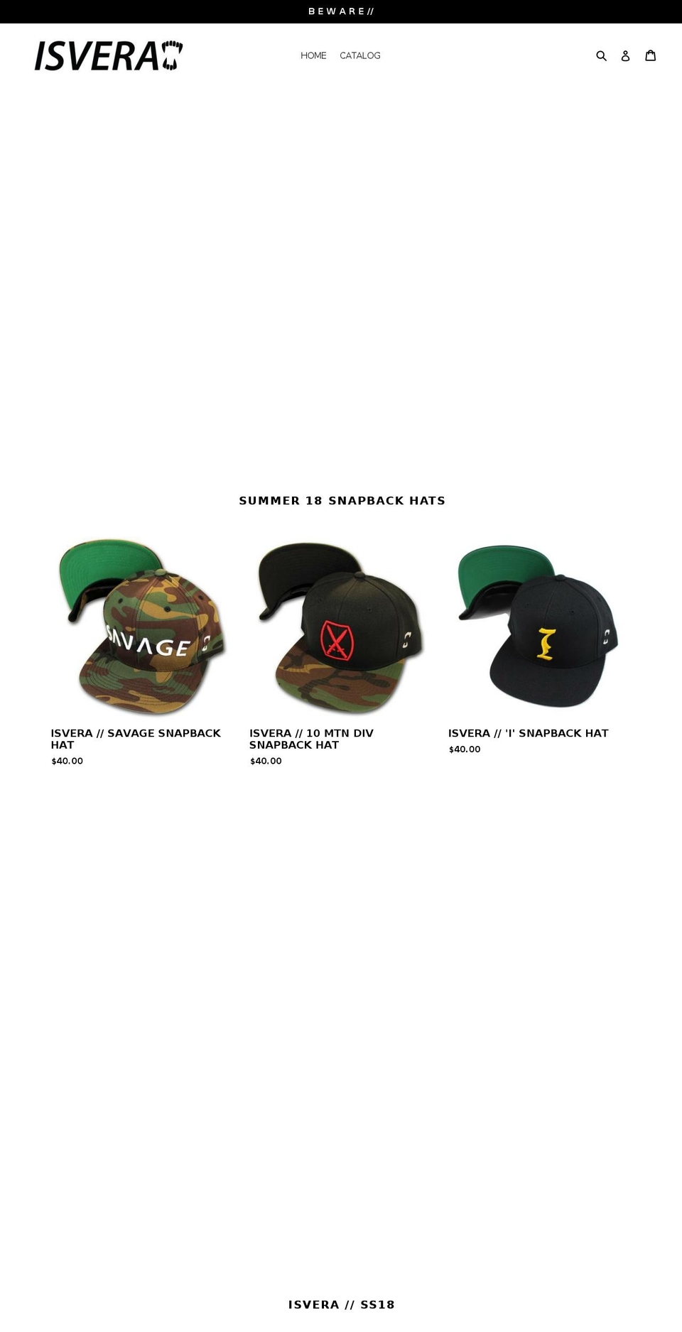 isvera.com shopify website screenshot