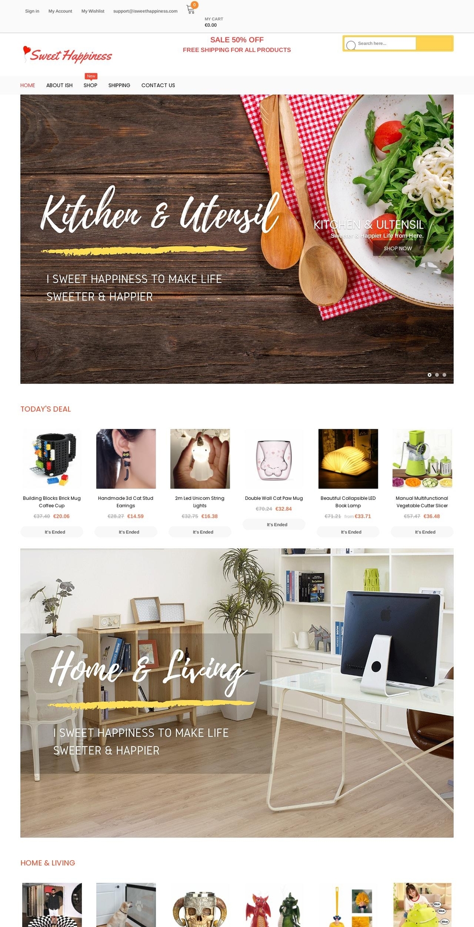 isweethappiness.com shopify website screenshot