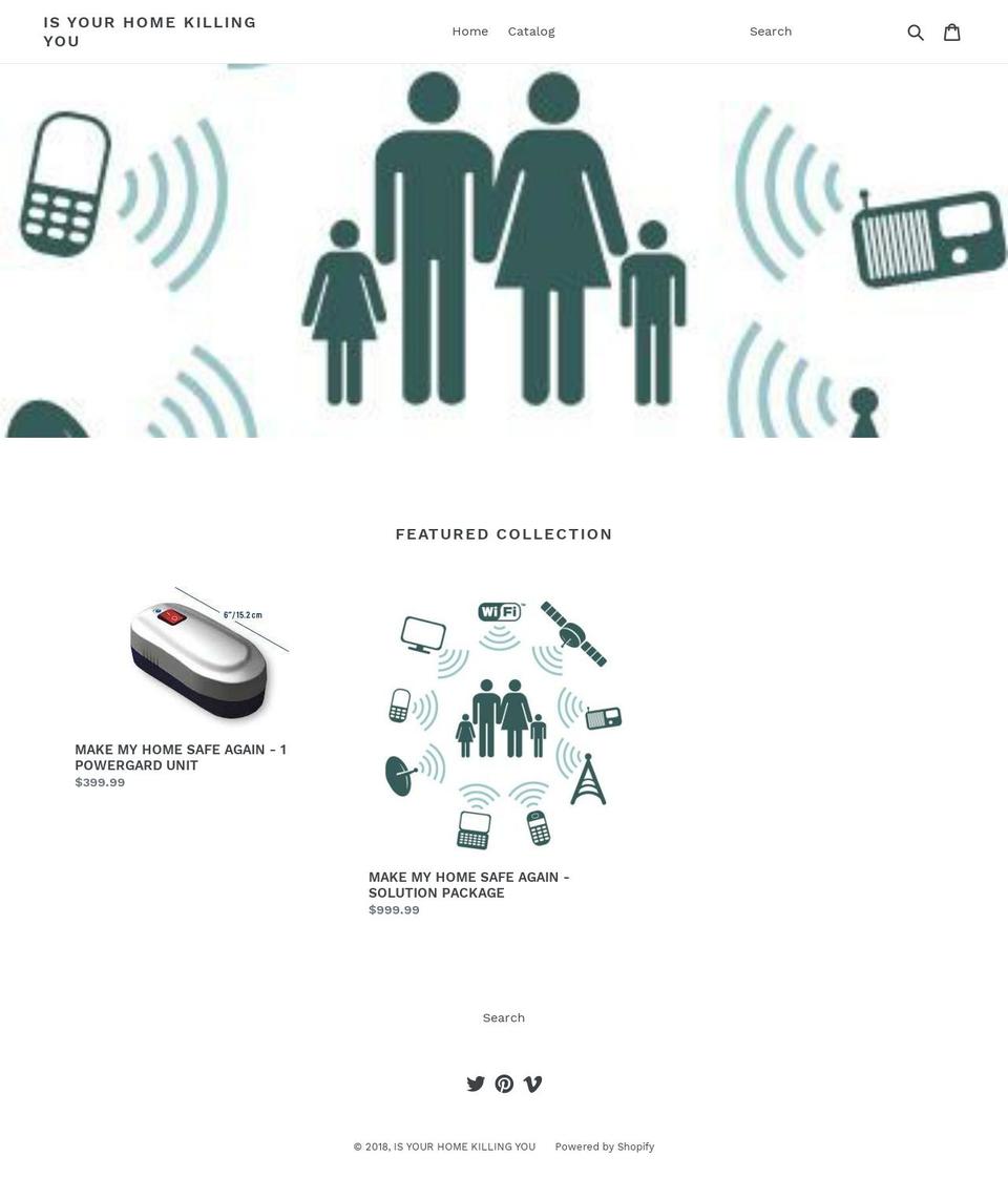 isyourhomekillingyou.com — Shopify storefront screenshot