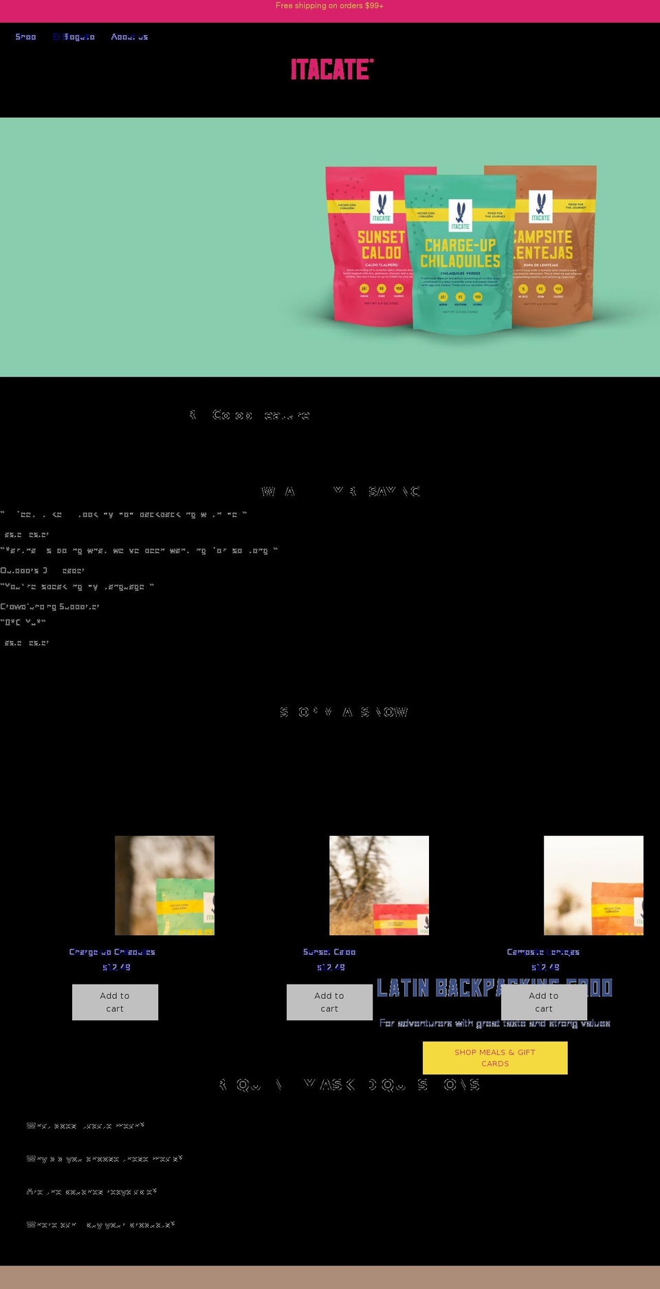itacatefoods.com shopify website screenshot