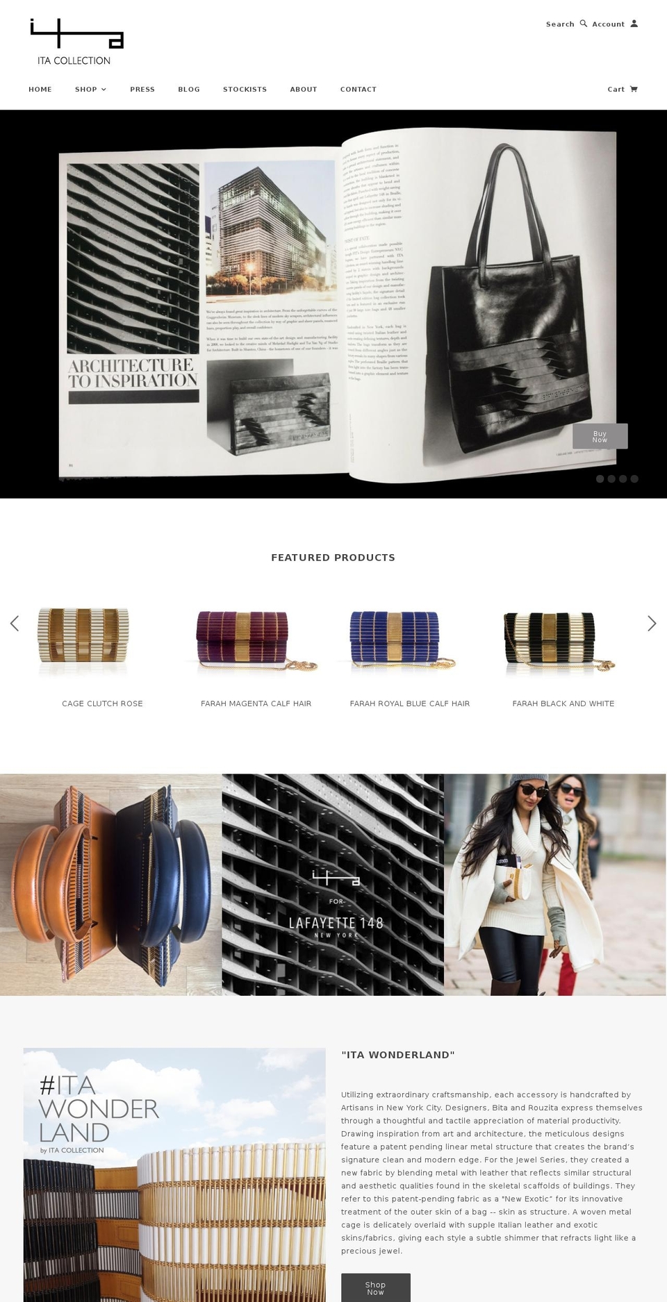 itacollection.com shopify website screenshot