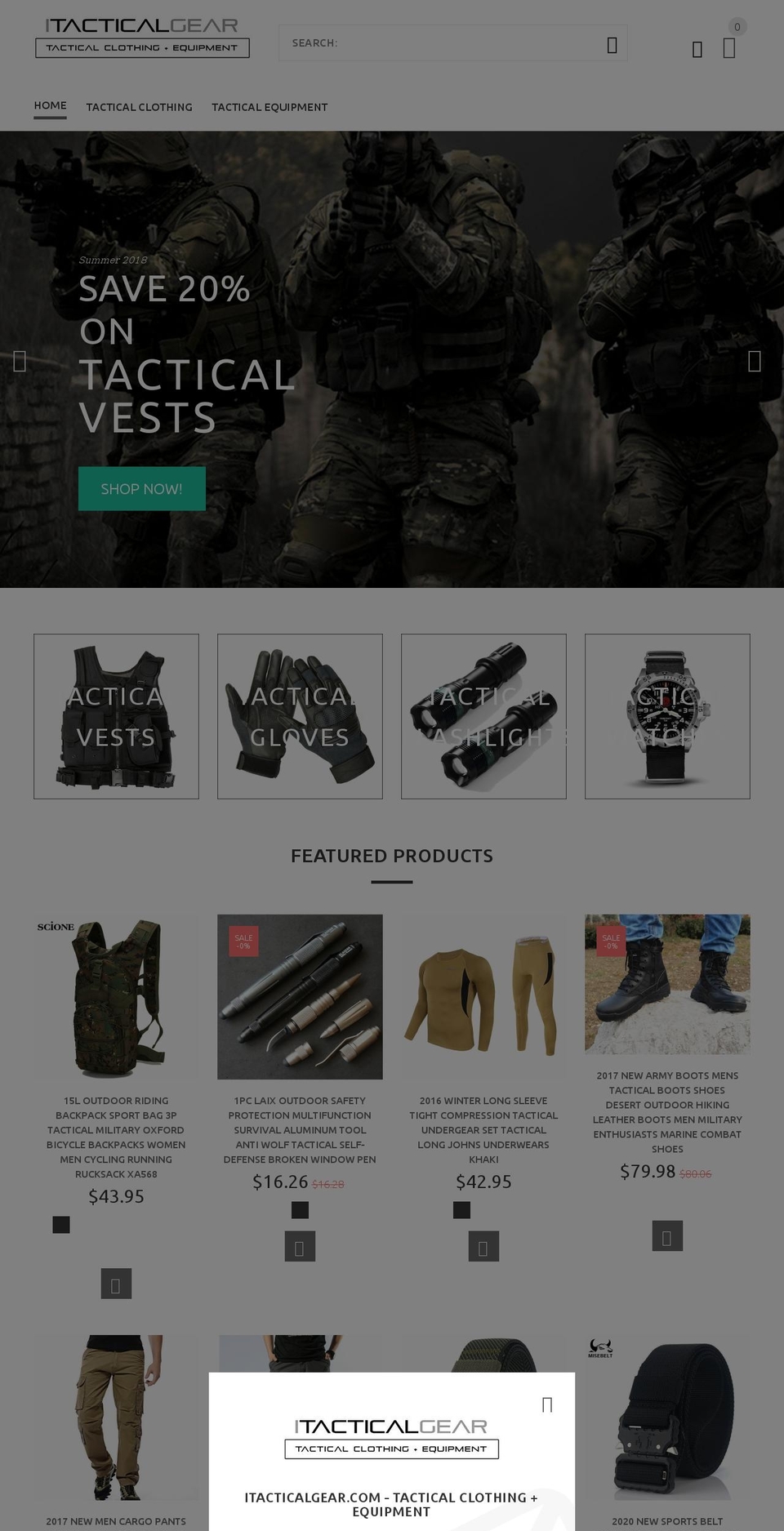 YourStore Shopify theme site example itacticalgear.com