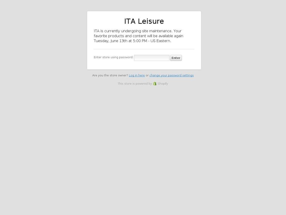 italeisure.com shopify website screenshot