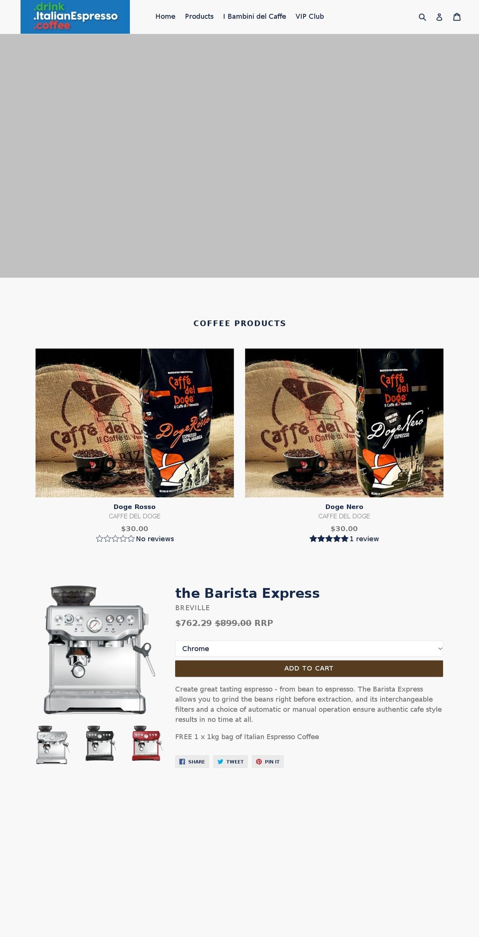 italian-espresso.coffee shopify website screenshot