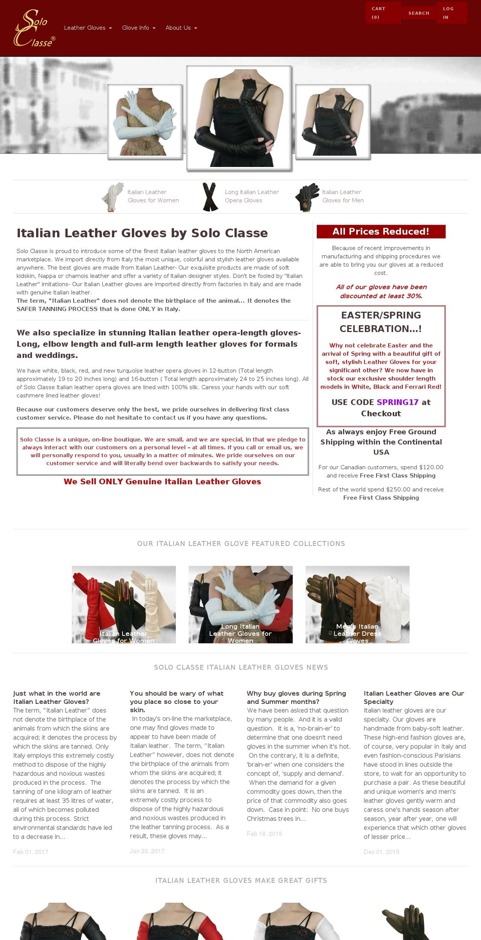 italian-leather-gloves.com shopify website screenshot