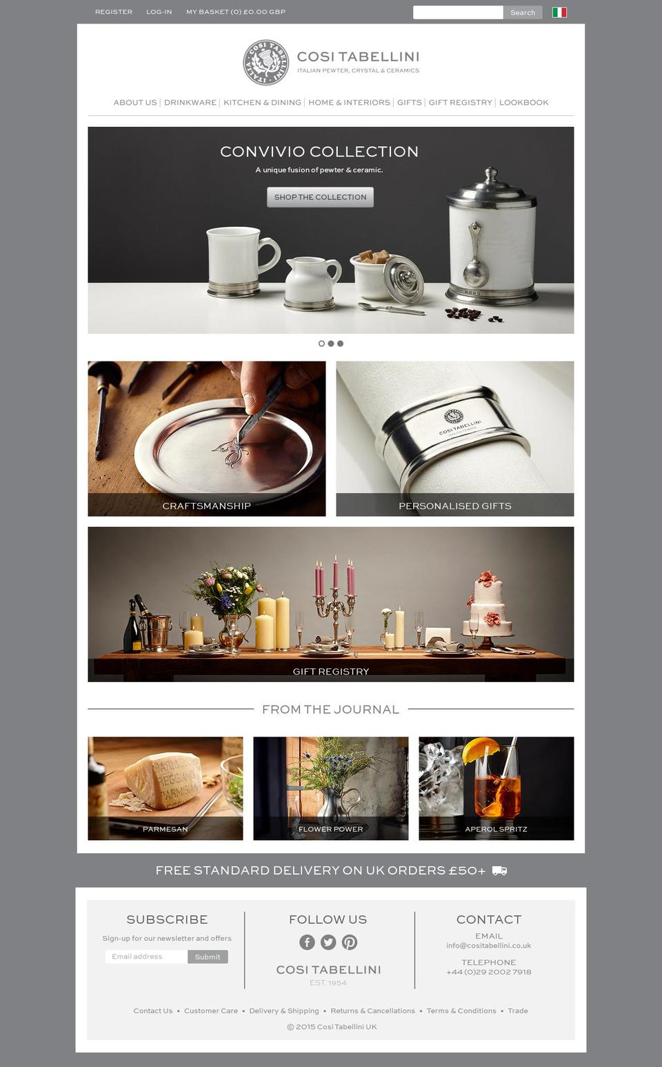 italian-pewter.co.uk shopify website screenshot