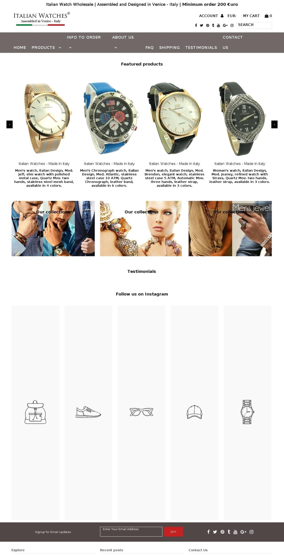 italian-watches.com — Shopify storefront screenshot
