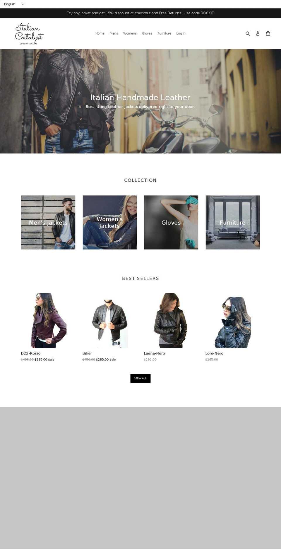 italiancatalyst.com — Shopify storefront screenshot