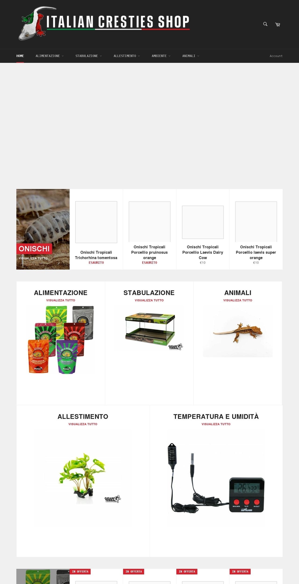 italiancresties.shop shopify website screenshot