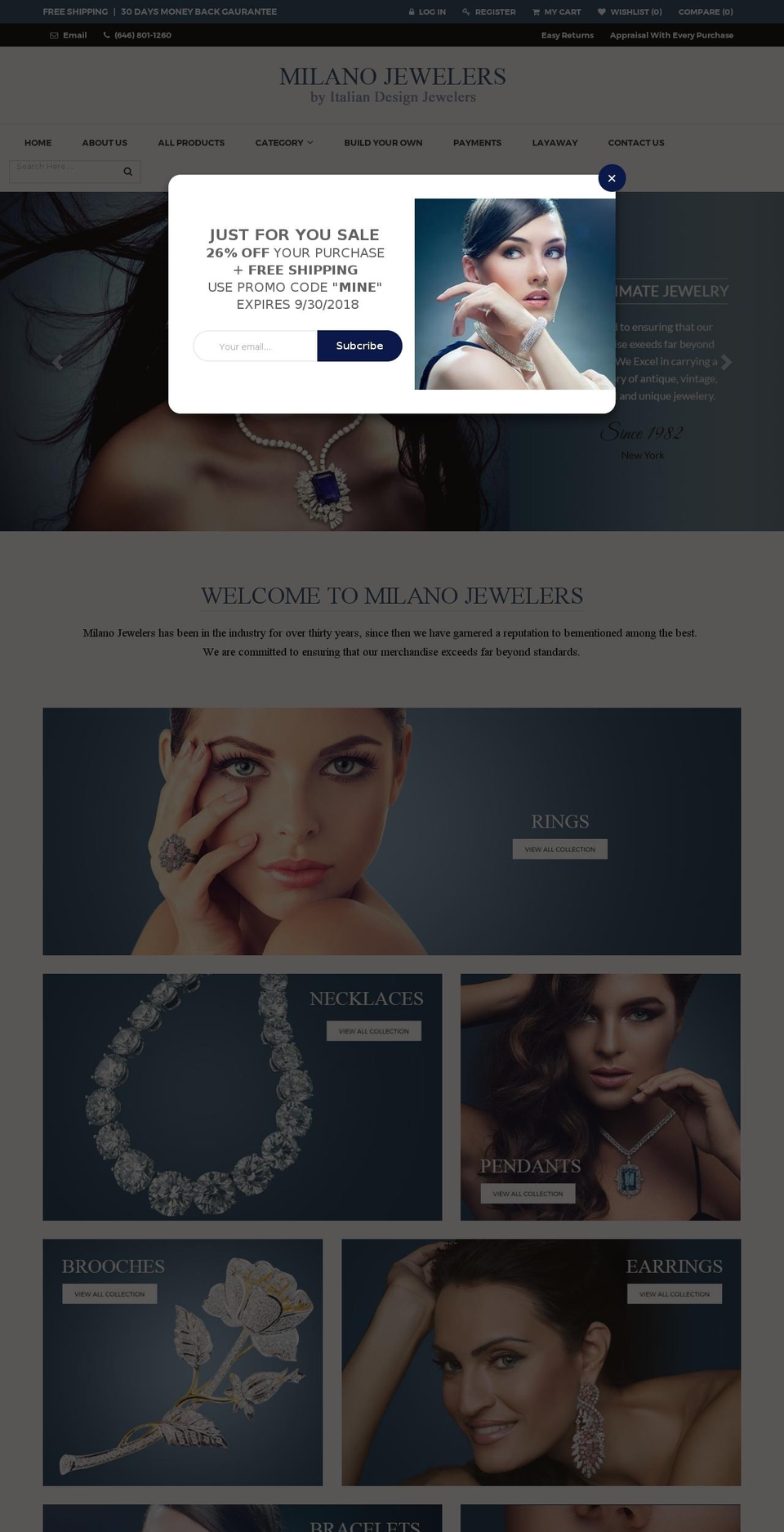 milano final Shopify theme site example italiandesignjewelry.com