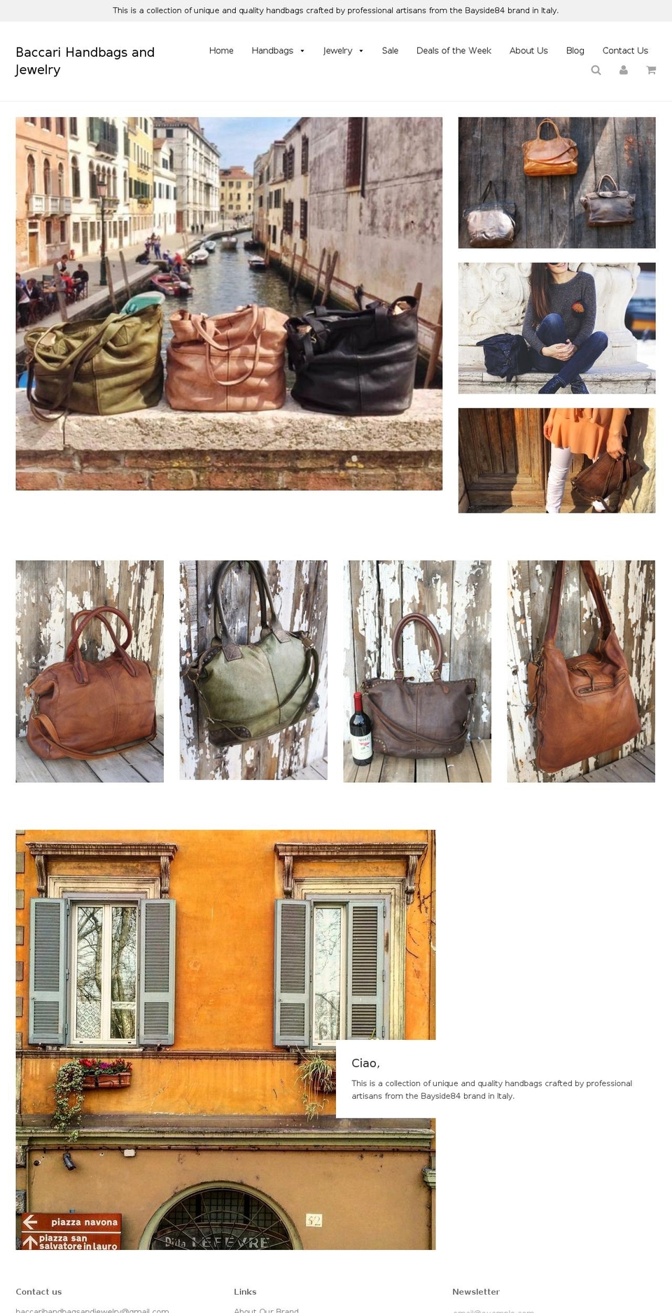 italianhandbagsandjewelry.com — Shopify storefront screenshot