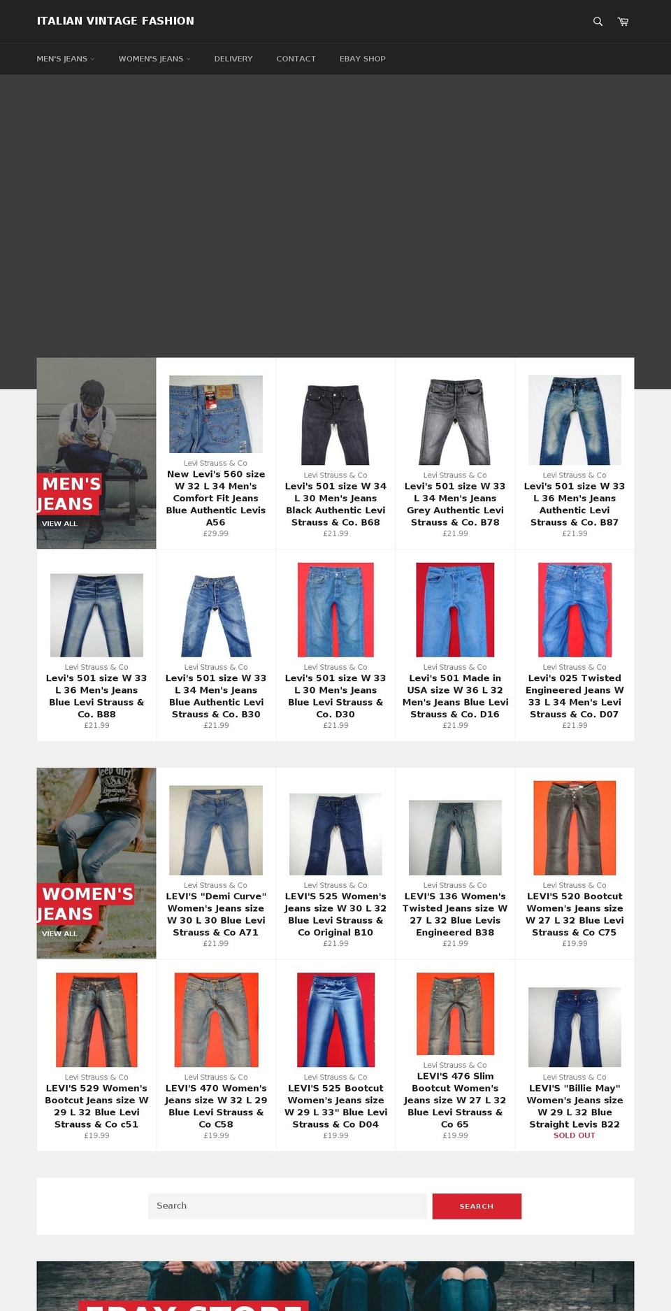 italianvintagefashion.com shopify website screenshot