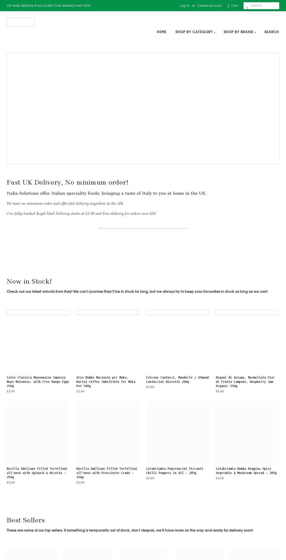 italiasolutions.co.uk shopify website screenshot