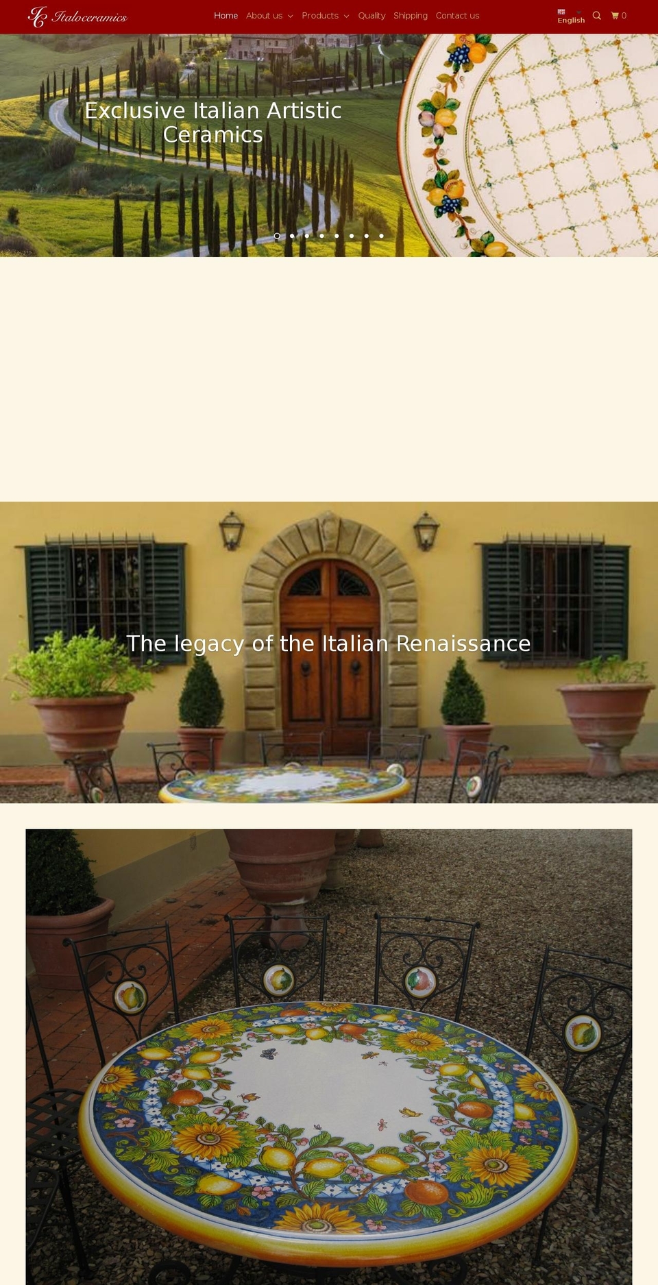 italoceramics.com — Shopify storefront screenshot