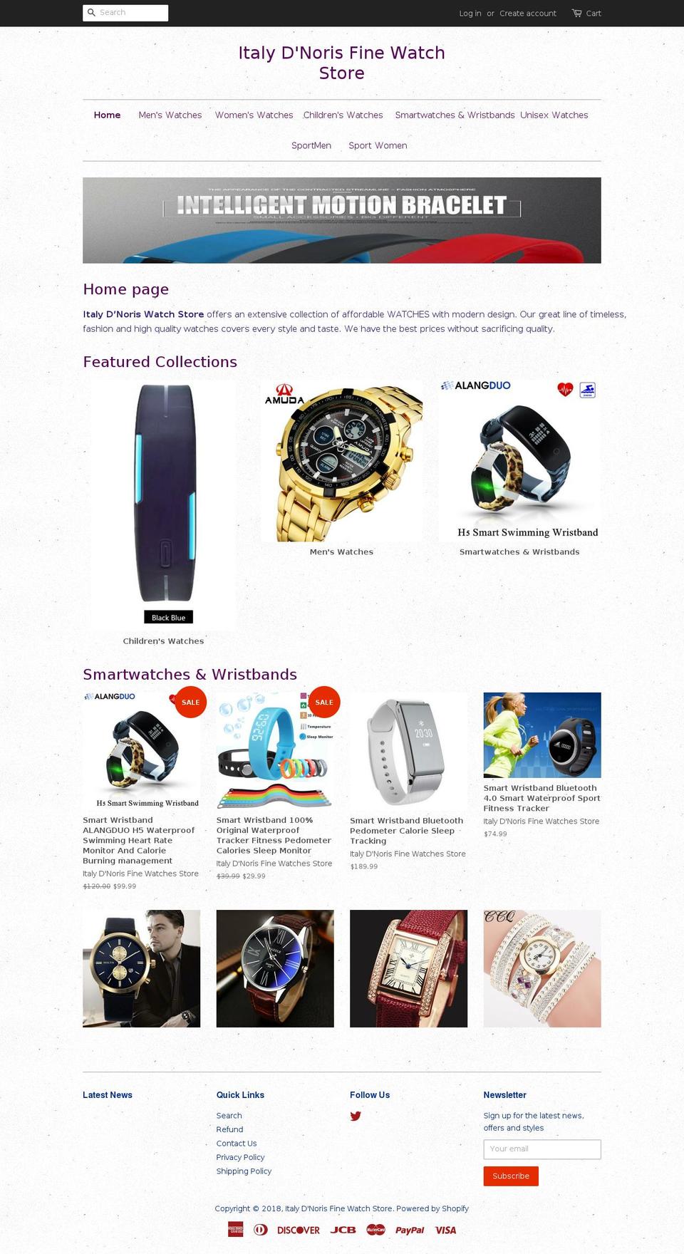 italydnoriswatches.com shopify website screenshot