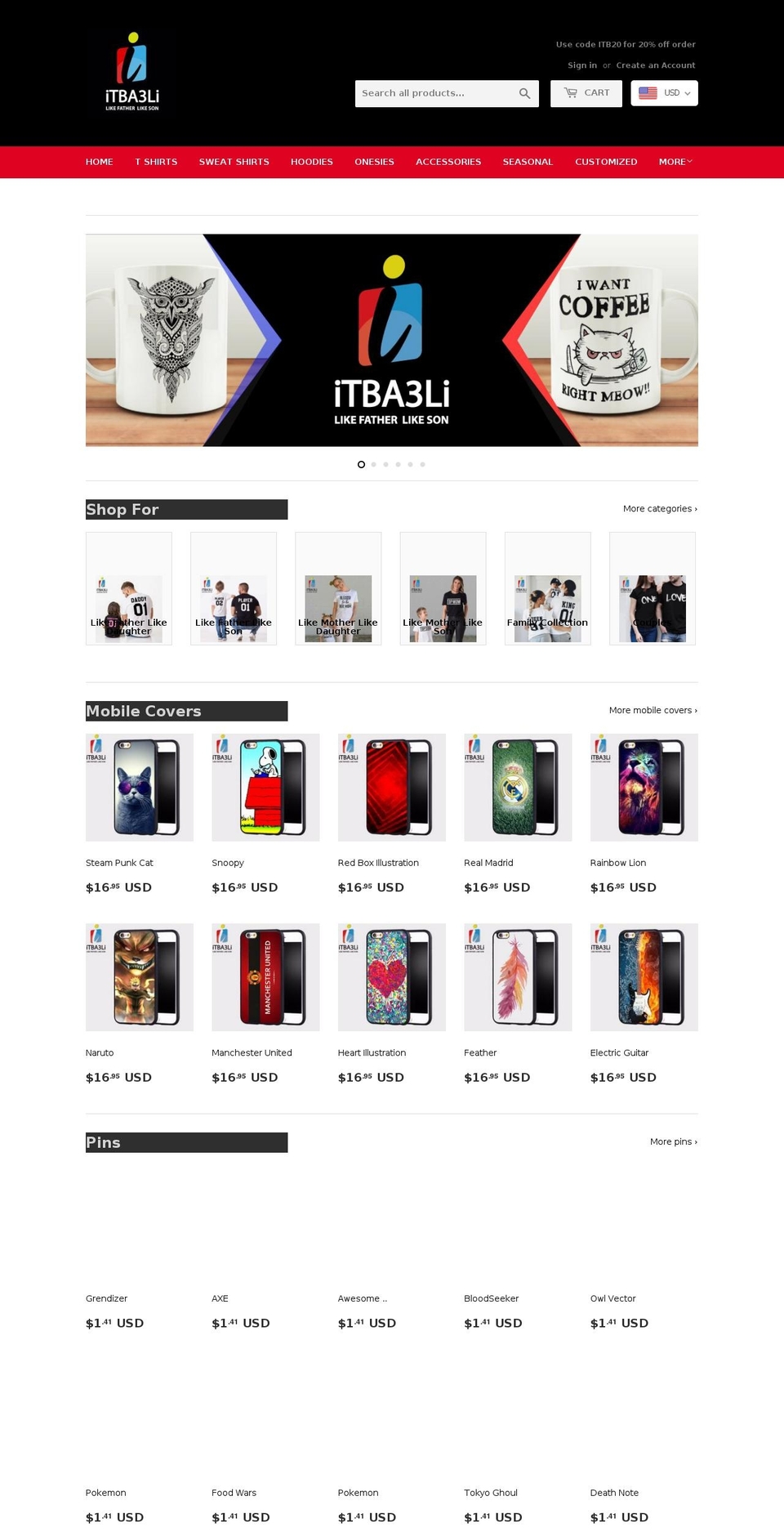 itba3li.com — Shopify storefront screenshot