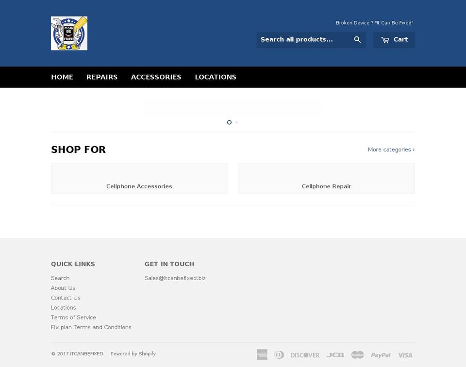 itcanbefixed.biz shopify website screenshot