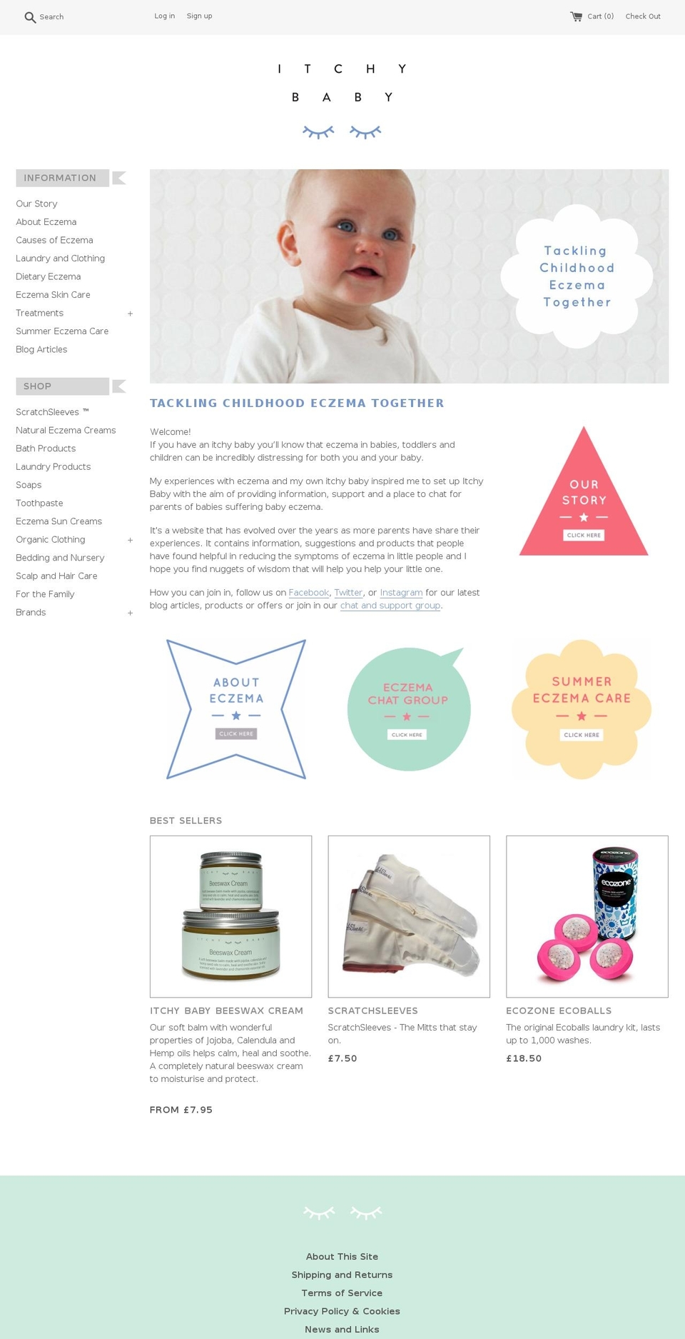 itchybaby.com shopify website screenshot