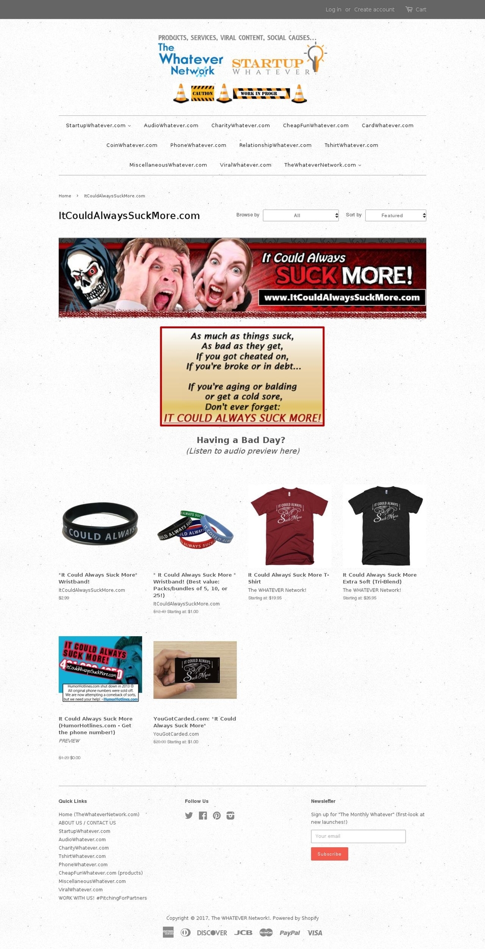 itcouldsuckmore.com shopify website screenshot