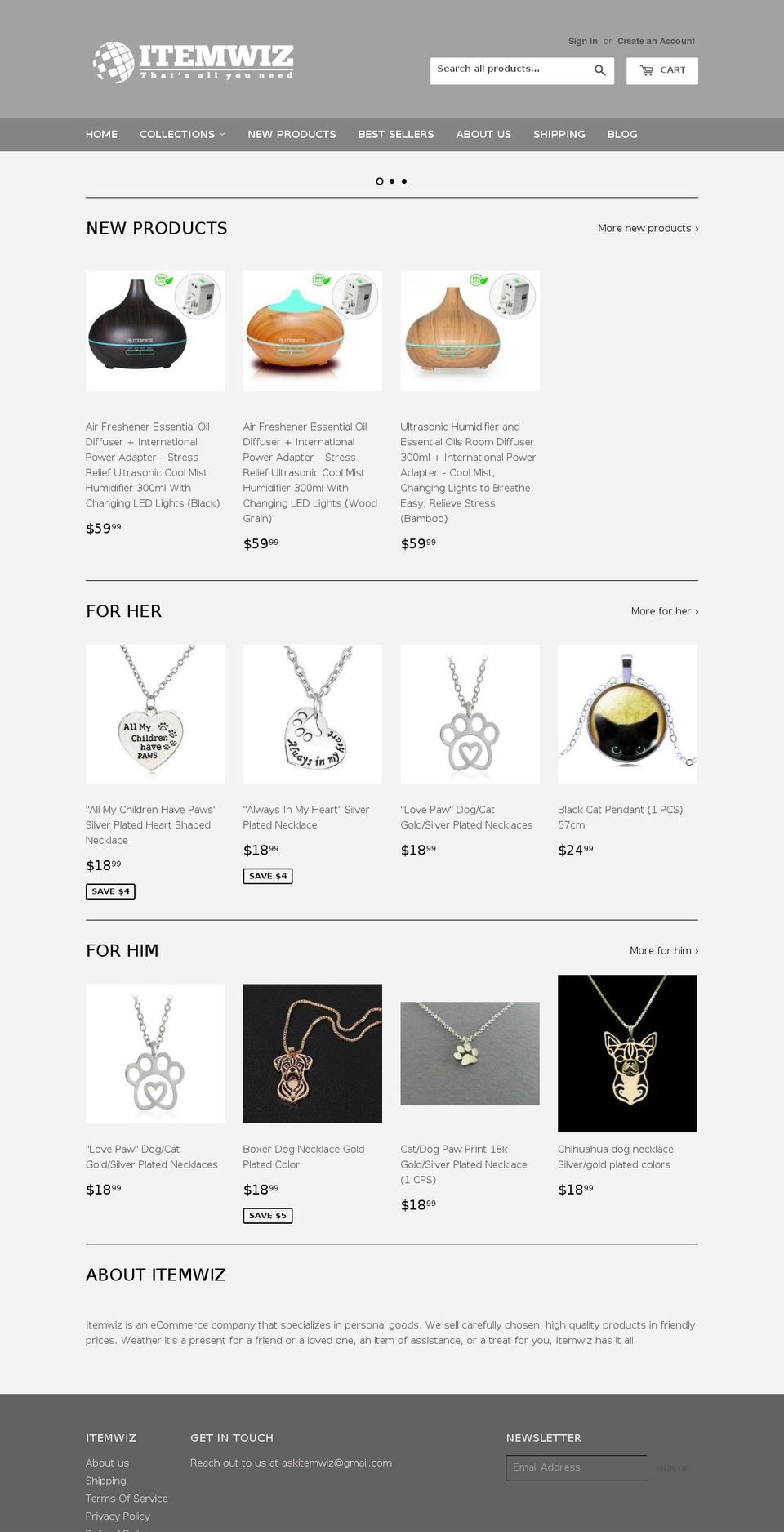 itemwiz.com — Shopify storefront screenshot