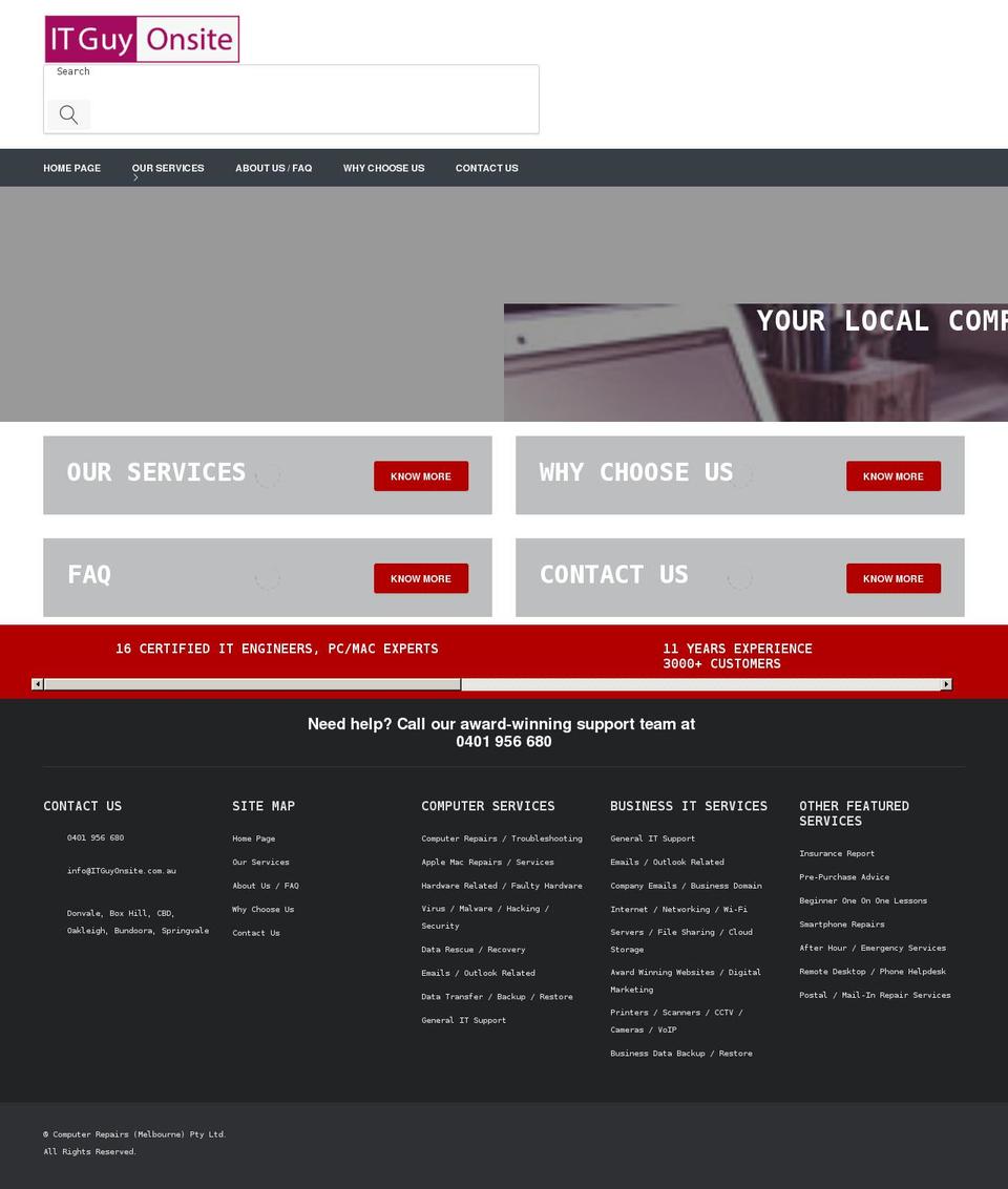 itguyonsite.com.au shopify website screenshot