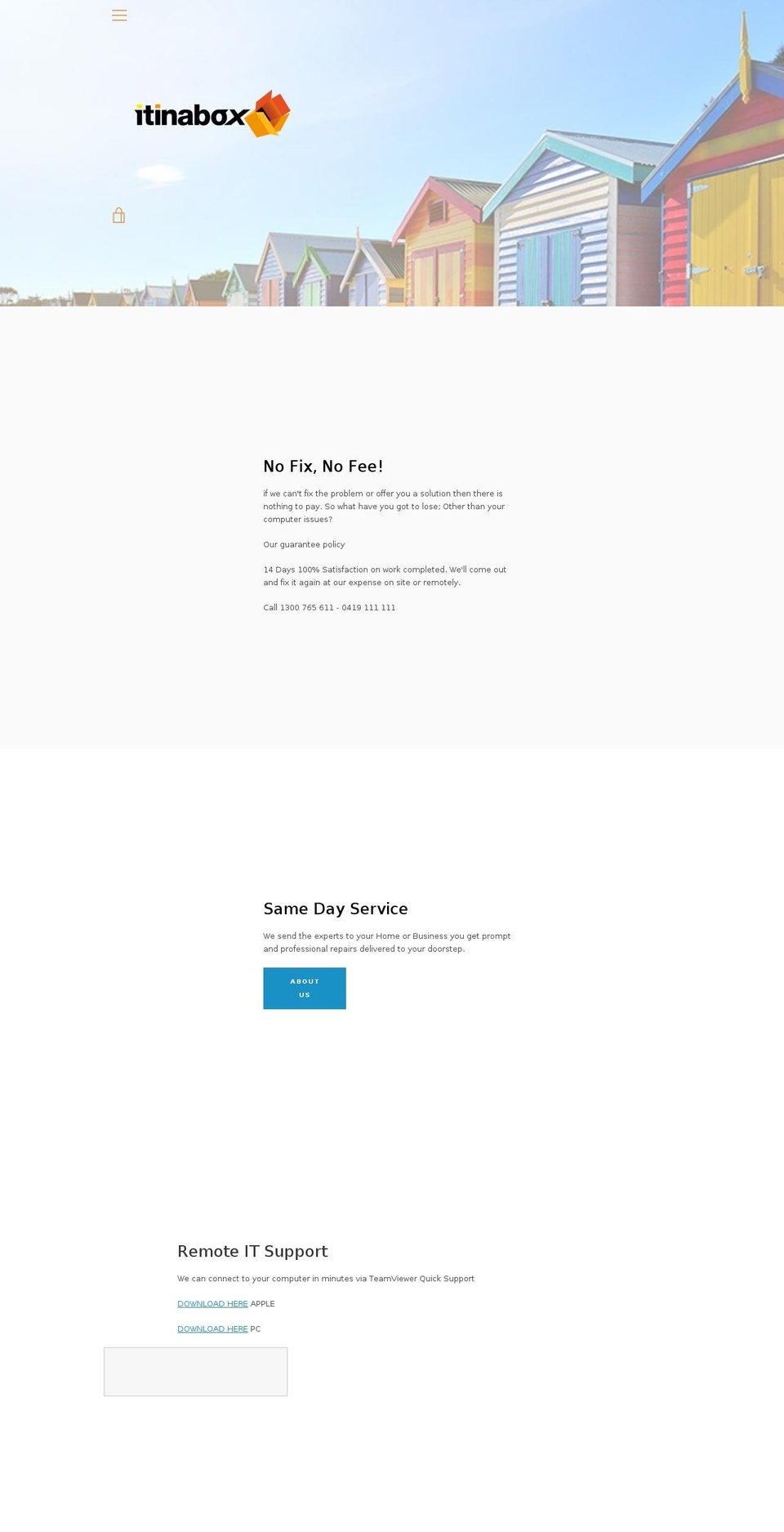itinabox.net.au shopify website screenshot