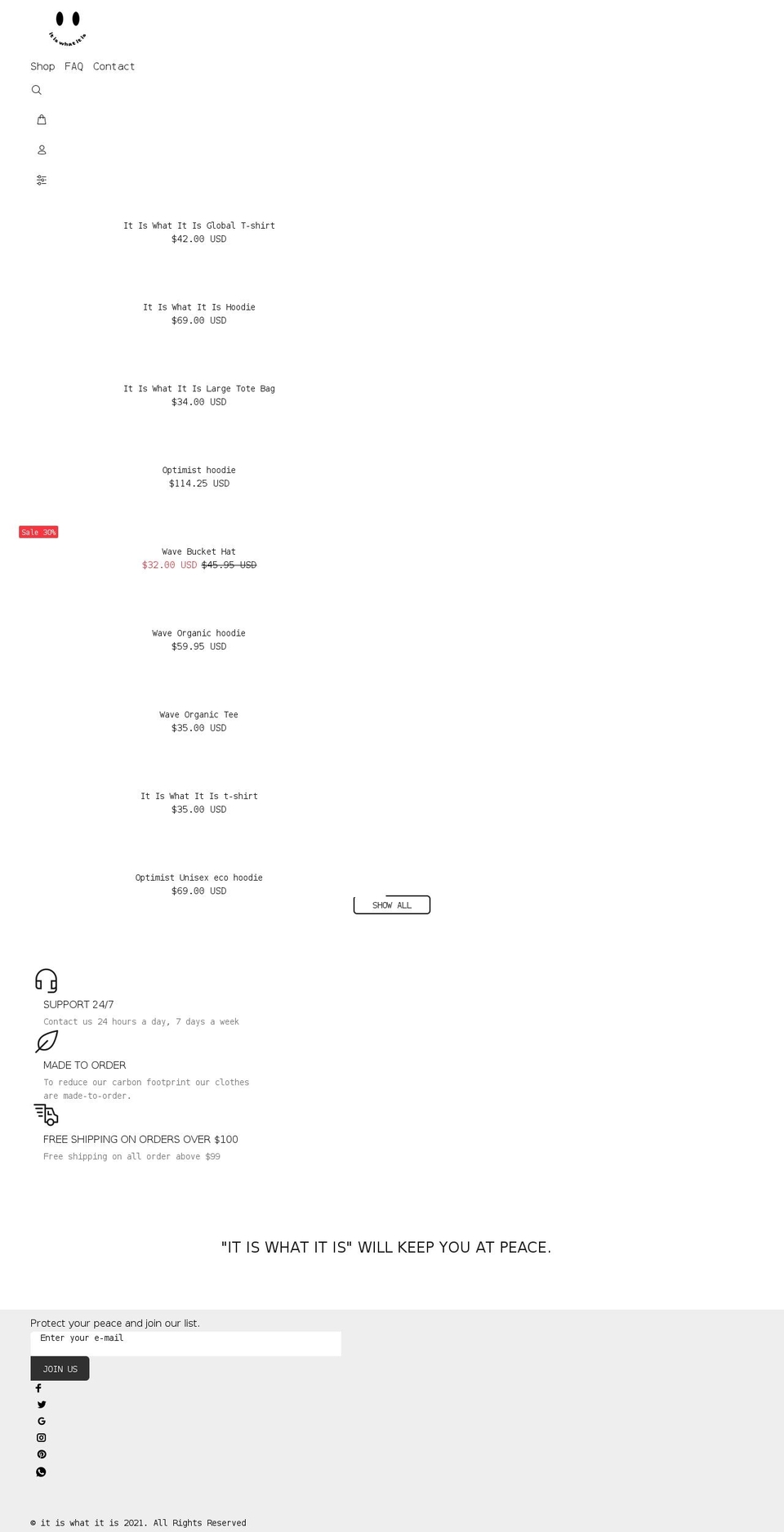 itiswhatitisthelabel.com shopify website screenshot